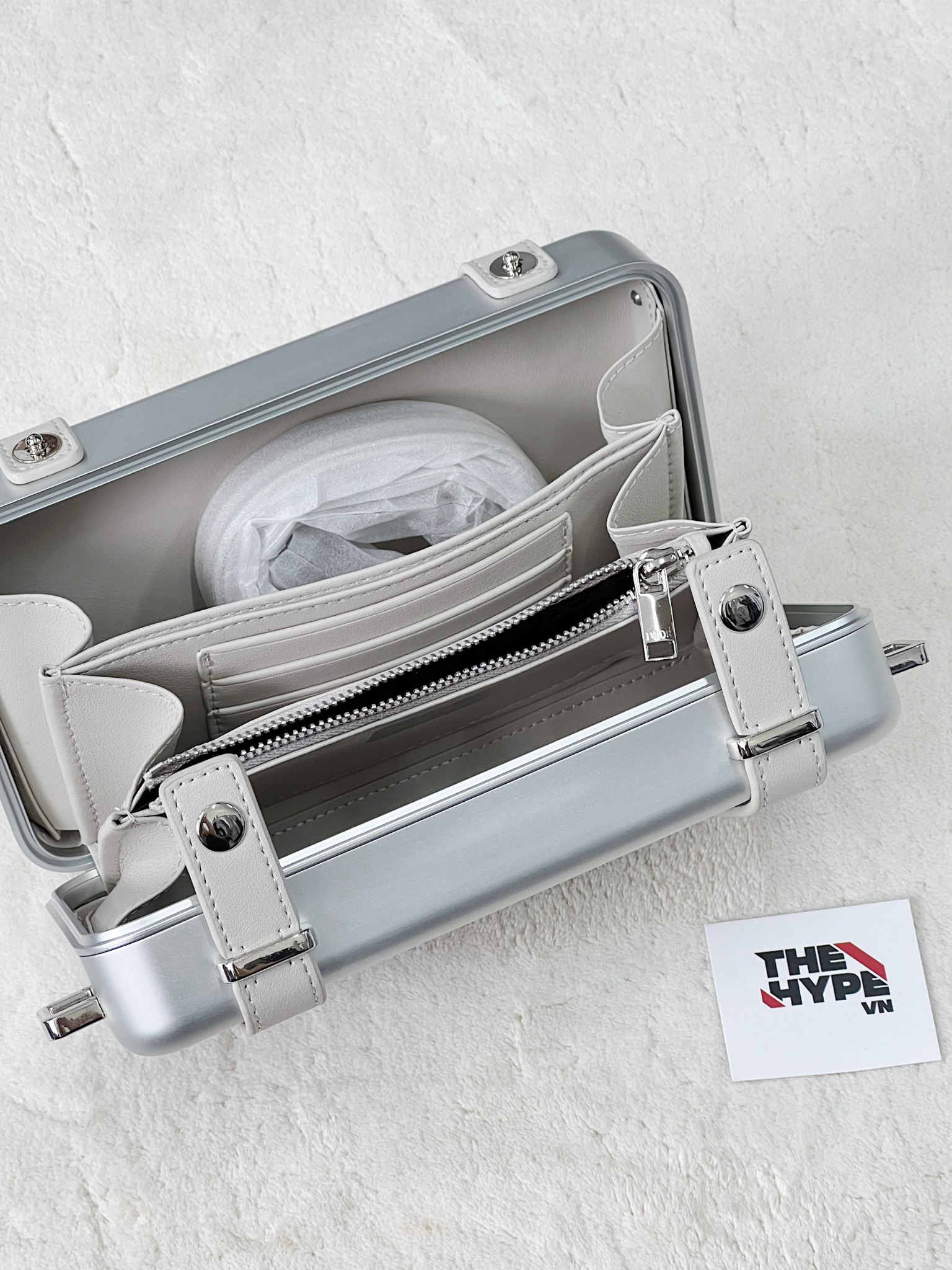 Túi Dior Rimowa Clutch Aluminum Calfskin (Gray) [Mirror Quality]