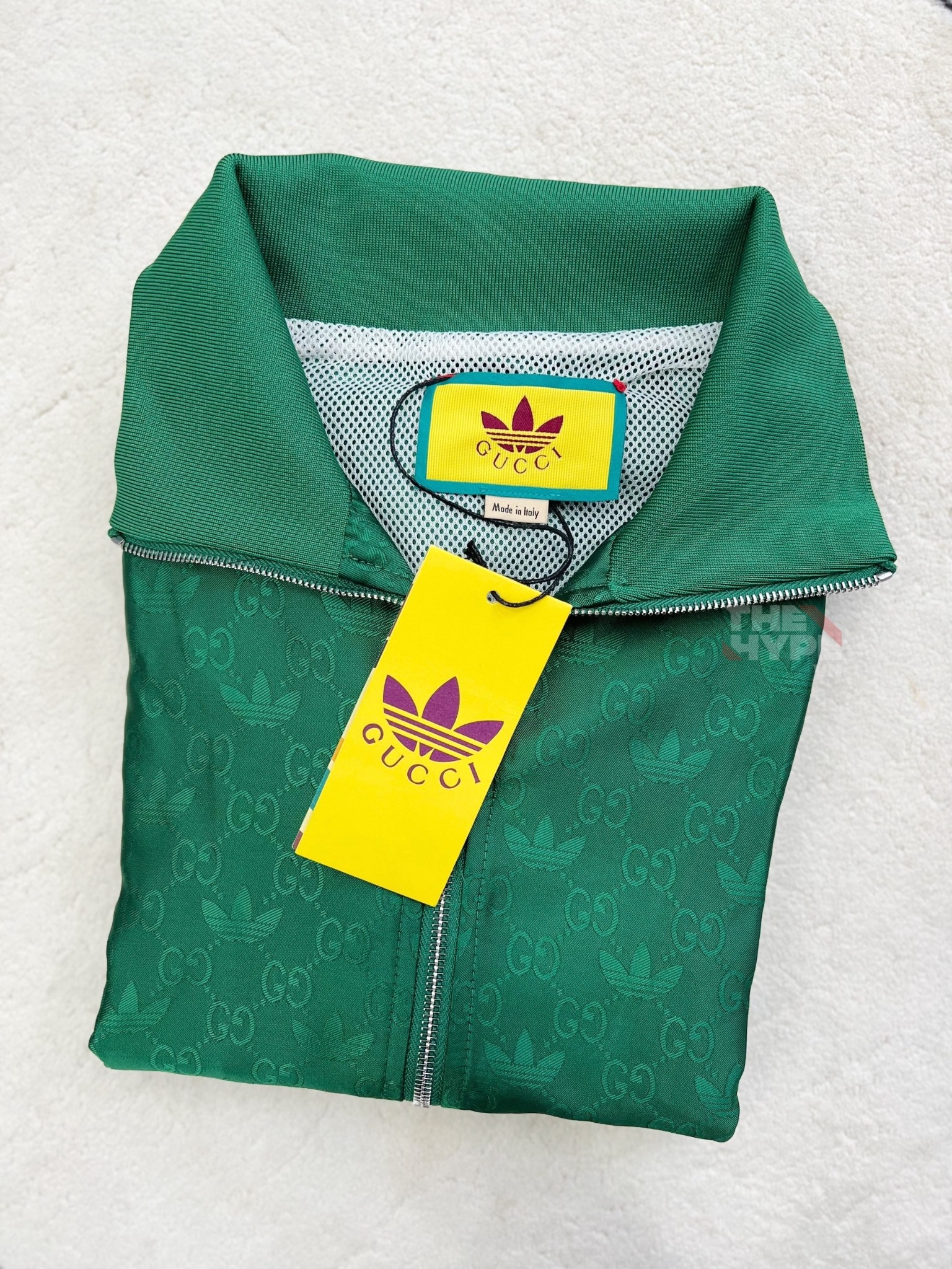 GUCCI JACKET - Áo Jacket Gucci x adidas GG Trefoil Jacquard (Green) [Mirror Quality]