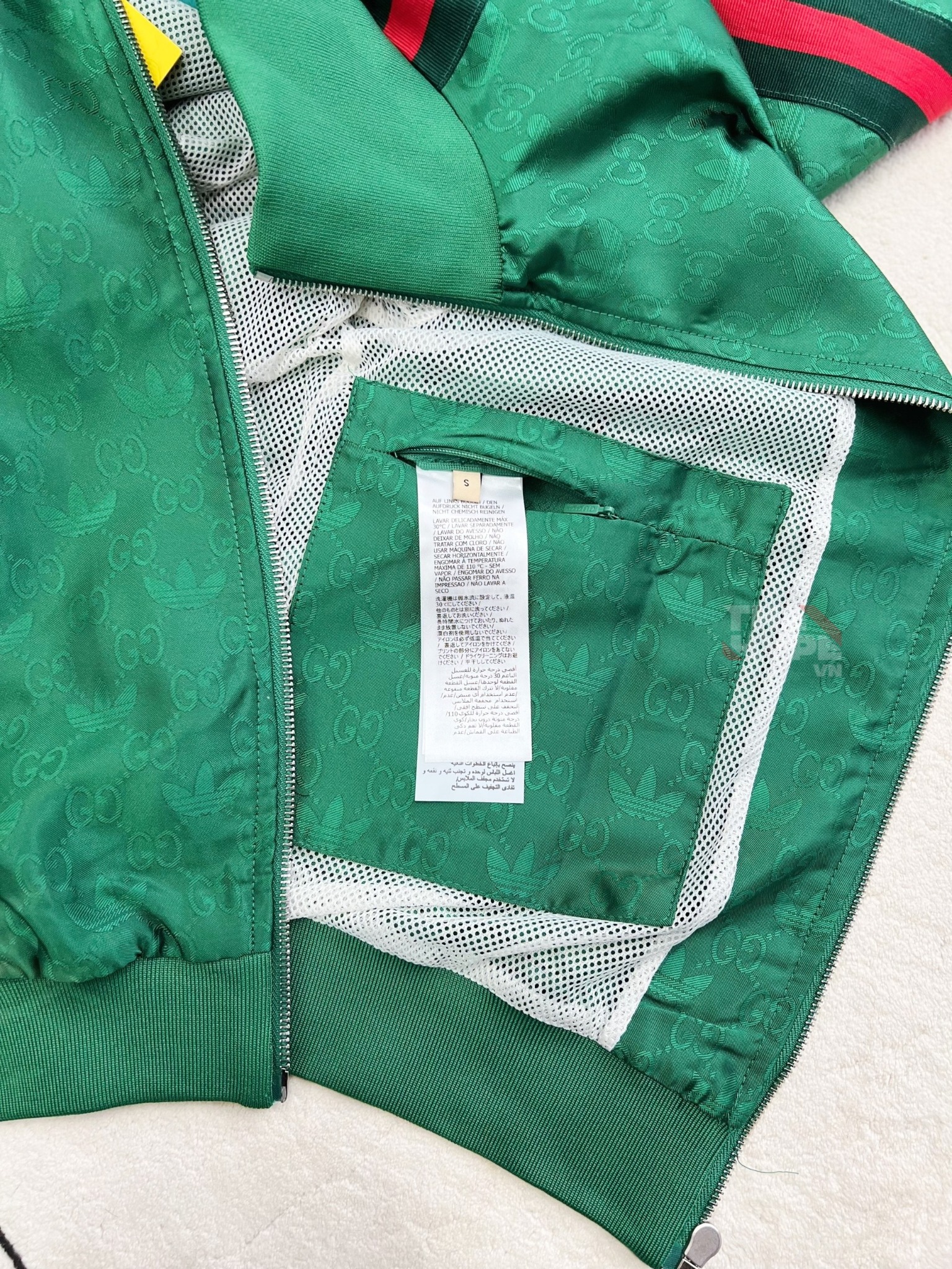 GUCCI JACKET - Áo Jacket Gucci x adidas GG Trefoil Jacquard (Green) [Mirror Quality]