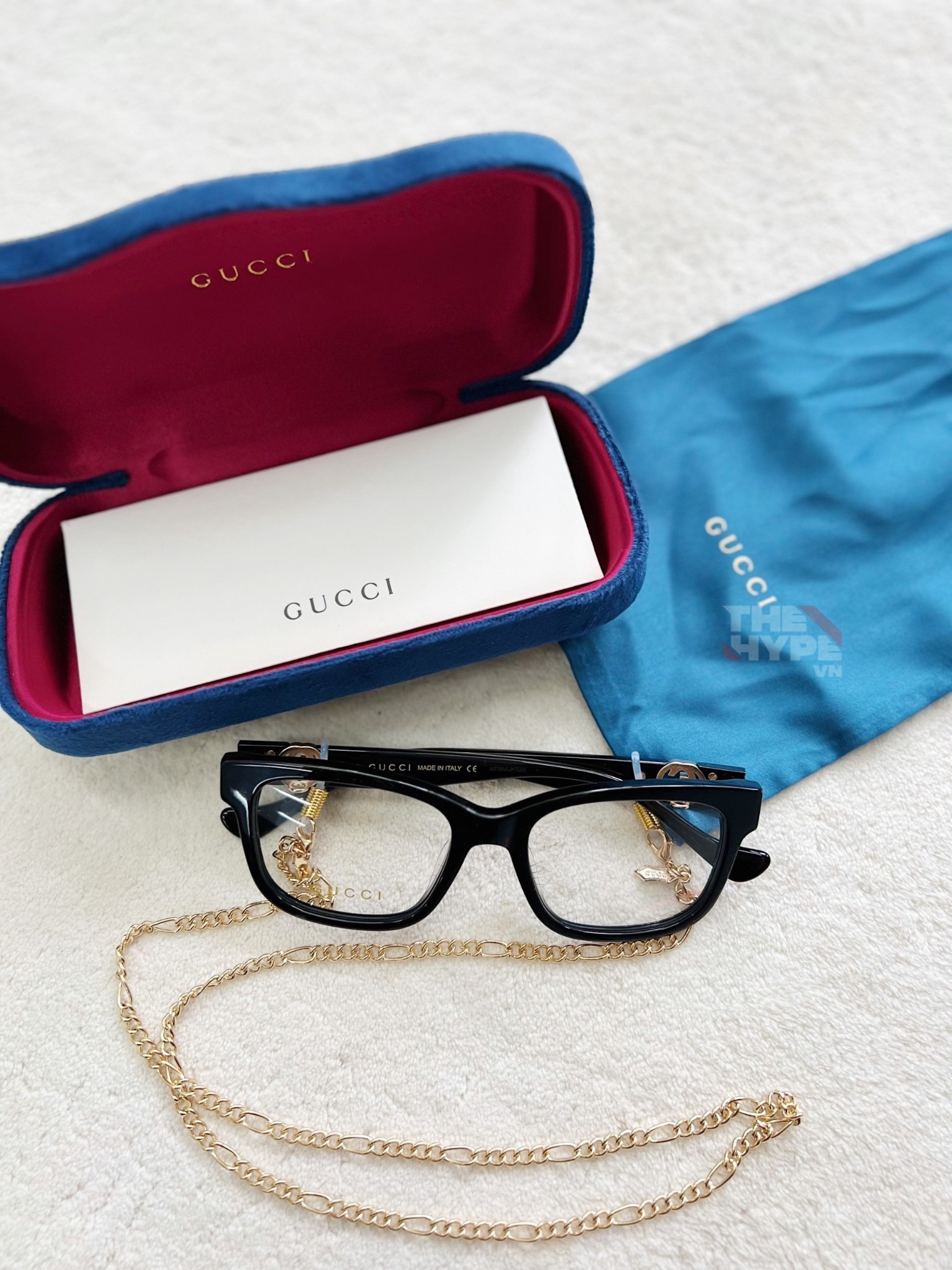 GUCCI GLASSES - Kính Gucci GG1025O 003 with Detachable Chain (Black) [Mirror Quality]