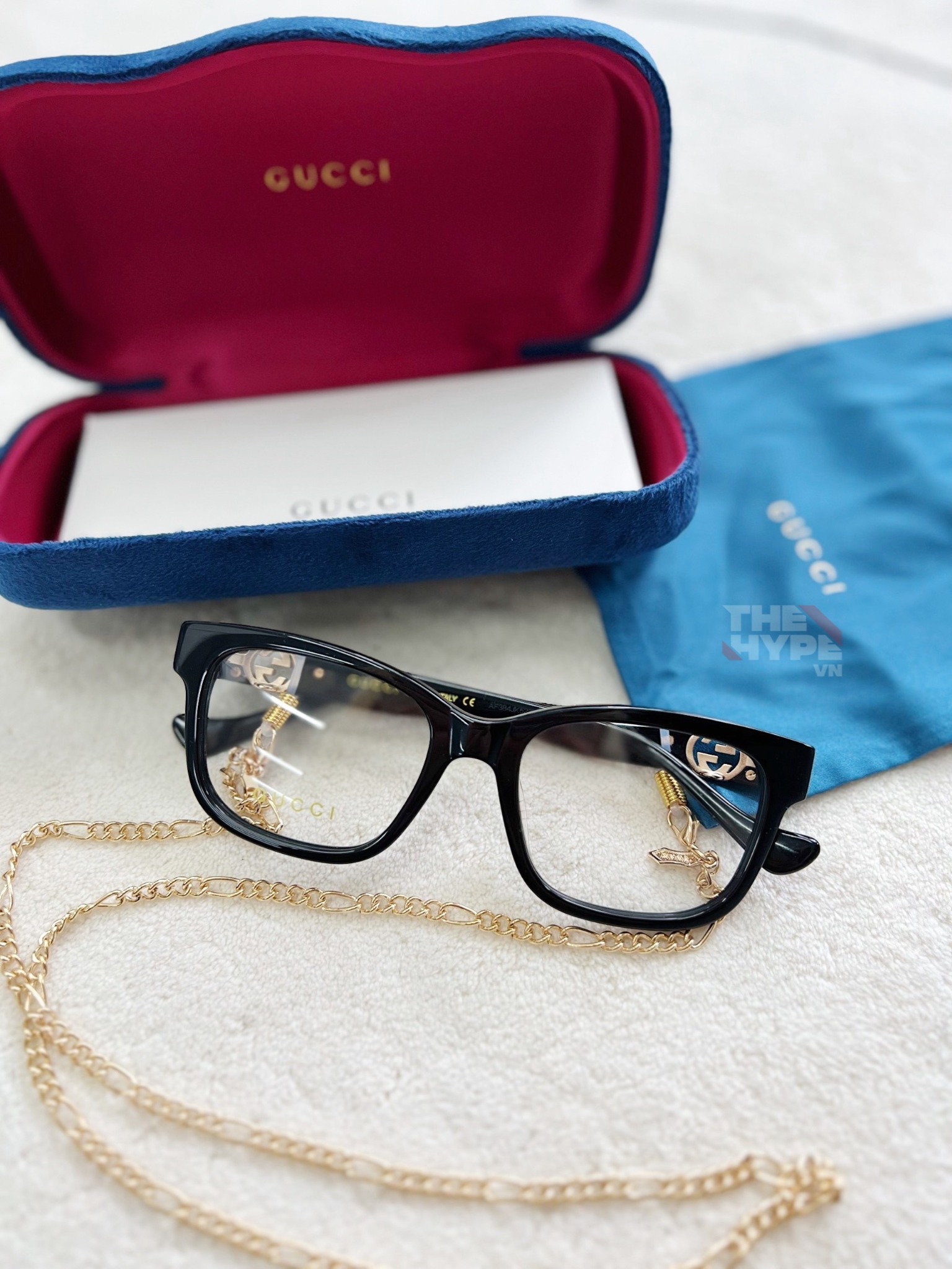 GUCCI GLASSES - Kính Gucci GG1025O 003 with Detachable Chain (Black) [Mirror Quality]