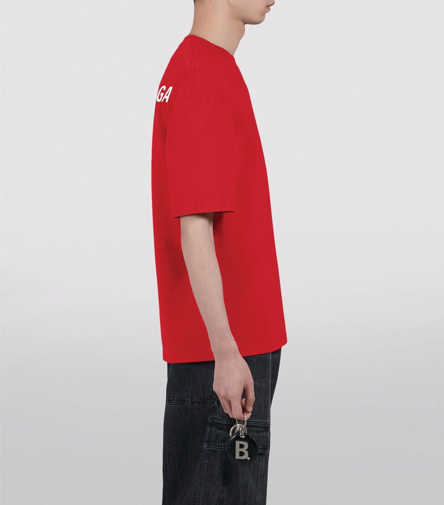 BALENCIAGA TEE - Áo Blcg Logo Back Print Cotton (Red) [Mirror Quality]