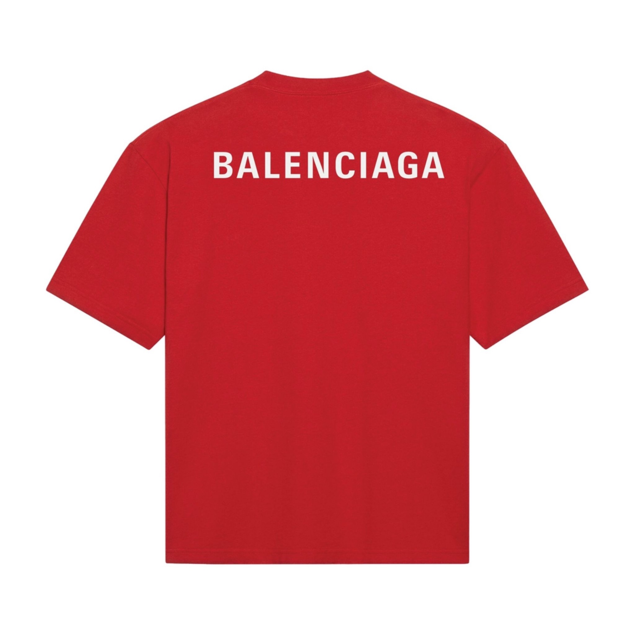 BALENCIAGA TEE - Áo Blcg Logo Back Print Cotton (Red) [Mirror Quality]