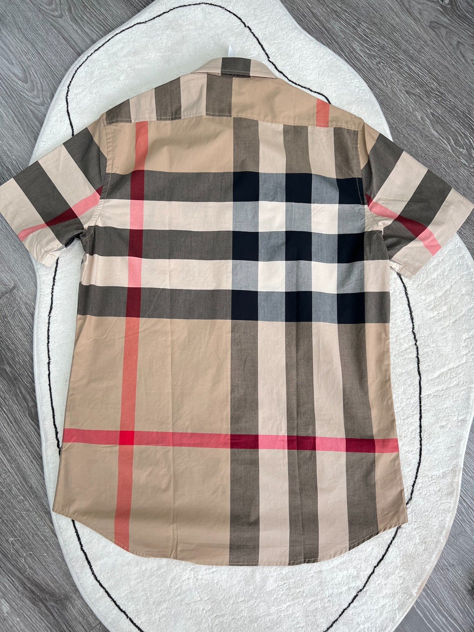 BURBERRY SHIRT - Áo Sơ mi tay ngắn BBR Check Stretch Poplin [Mirror Quality]