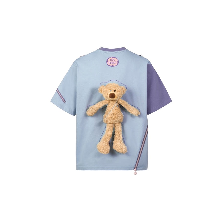 13DE MARZO TEE - Áo Thun 13De PALDA BEAR ZIPPER (BLUE) Best Quality