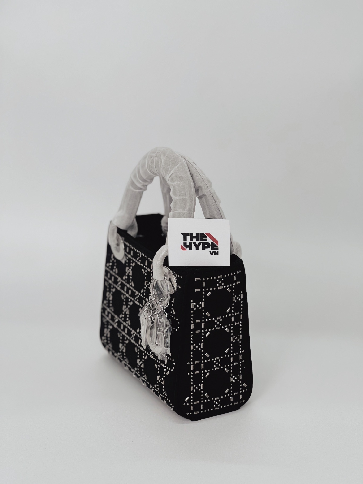 Túi Dior Strass Cannage Satin (Black) [Mirror Quality]