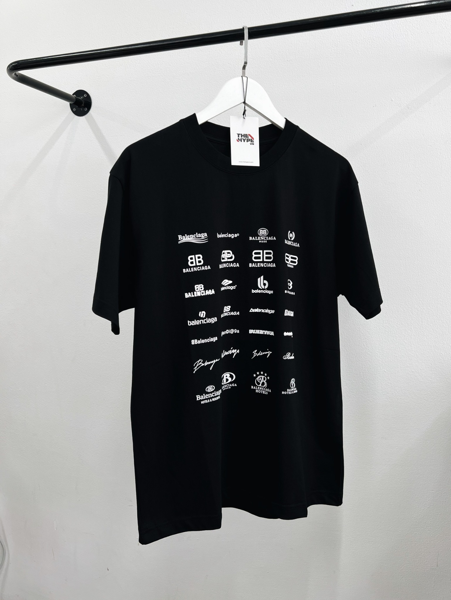 BALENCIAGA TEE - Áo BLCG MultiLogo Archives (Black) [MIRROR QUALITY]