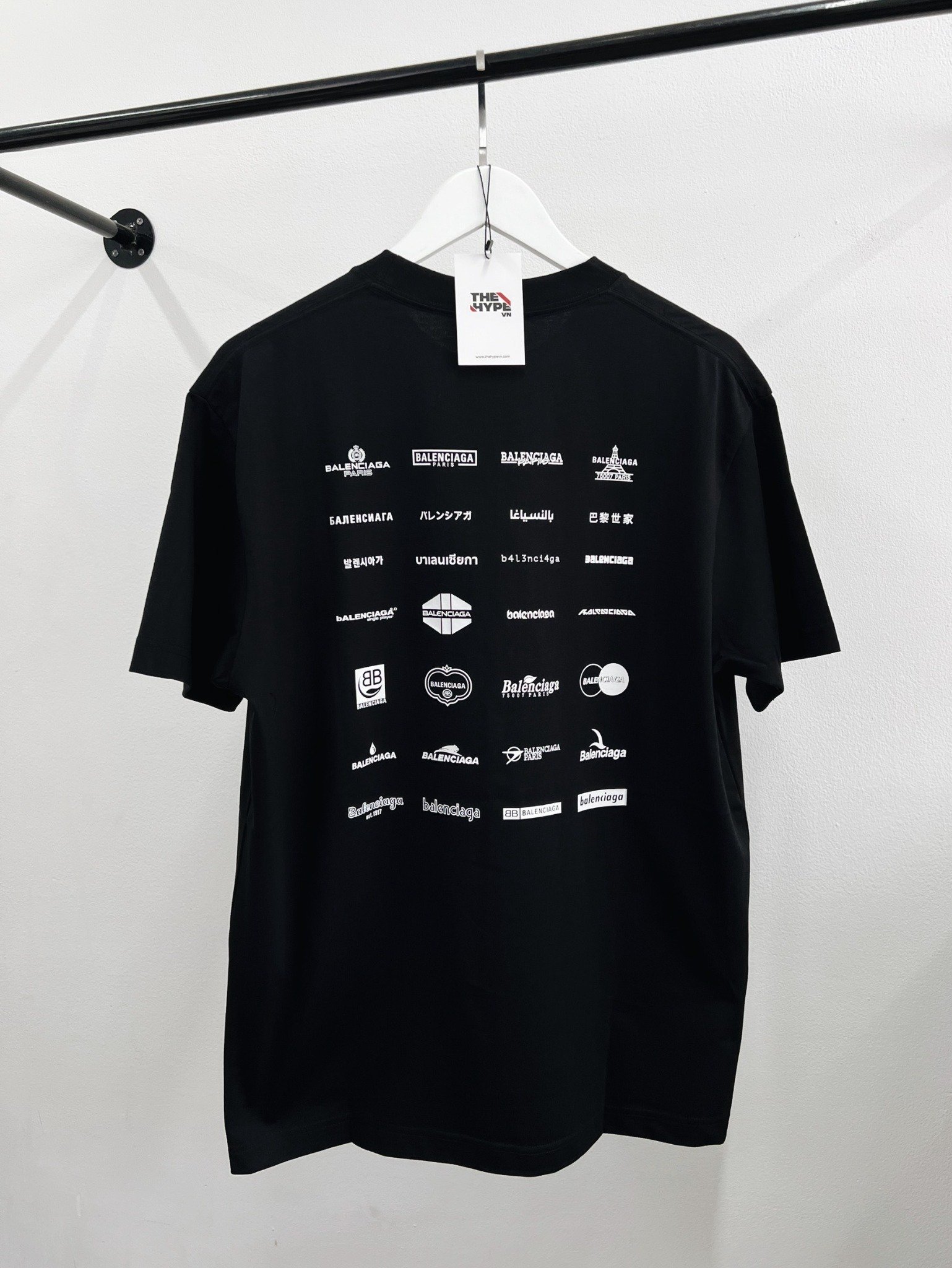 BALENCIAGA TEE - Áo BLCG MultiLogo Archives (Black) [MIRROR QUALITY]