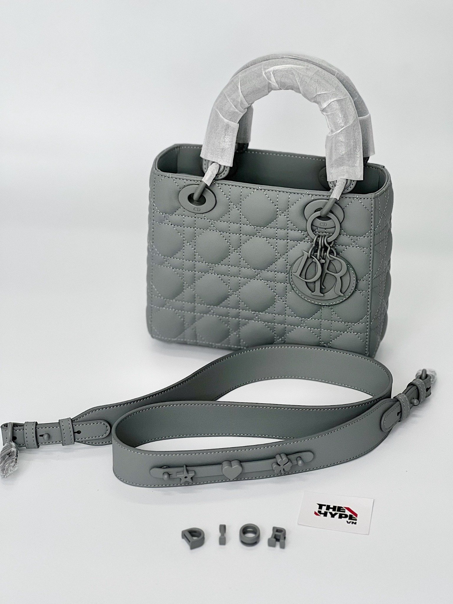 DIOR BAG - Túi Dior Lady ABCDior Ultramatte (Grey) [Mirror Quality]