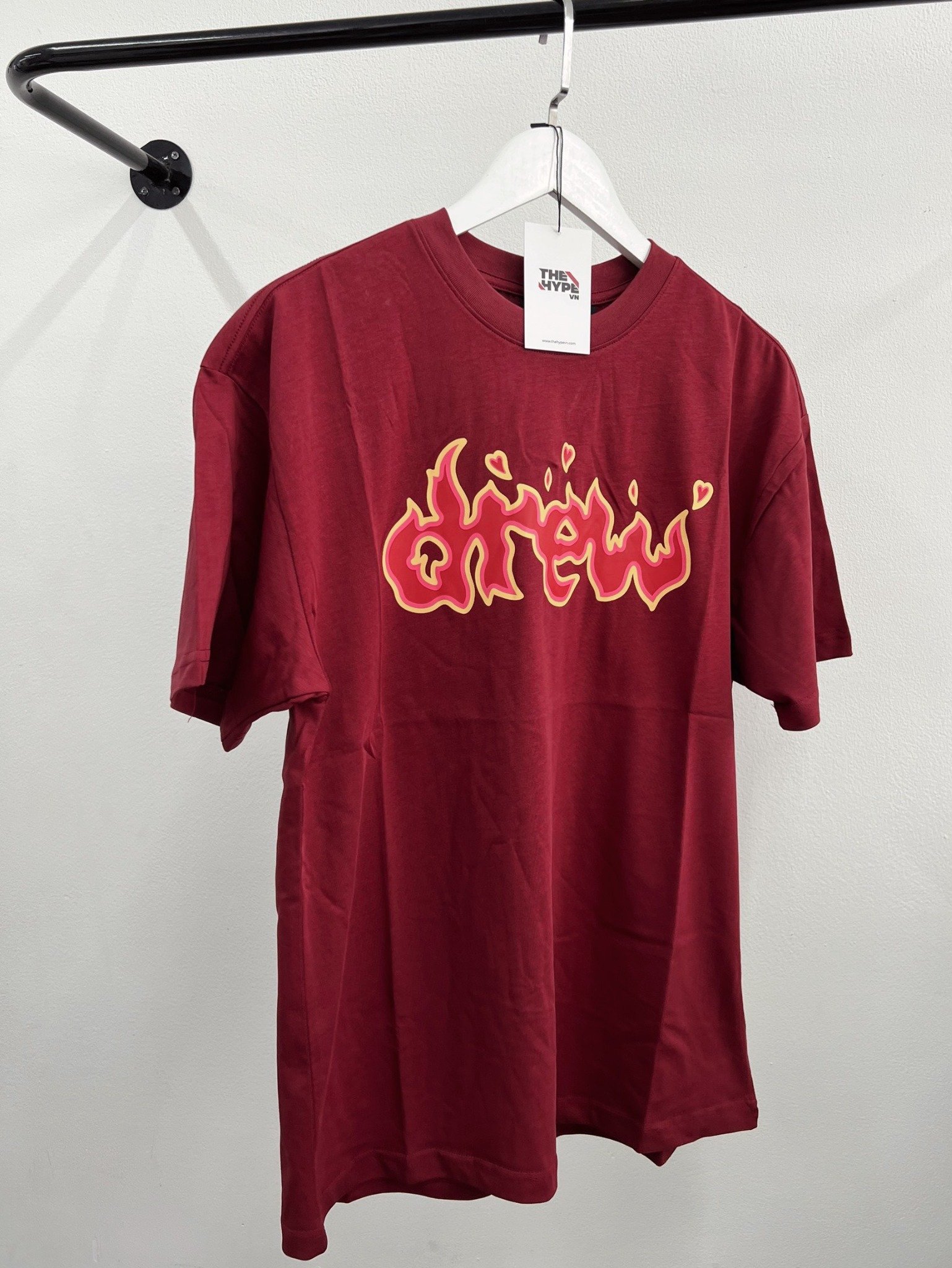 DREW TEE - Áo Thun Drew Logo Lit (Burgundy) [Mirror Quality]