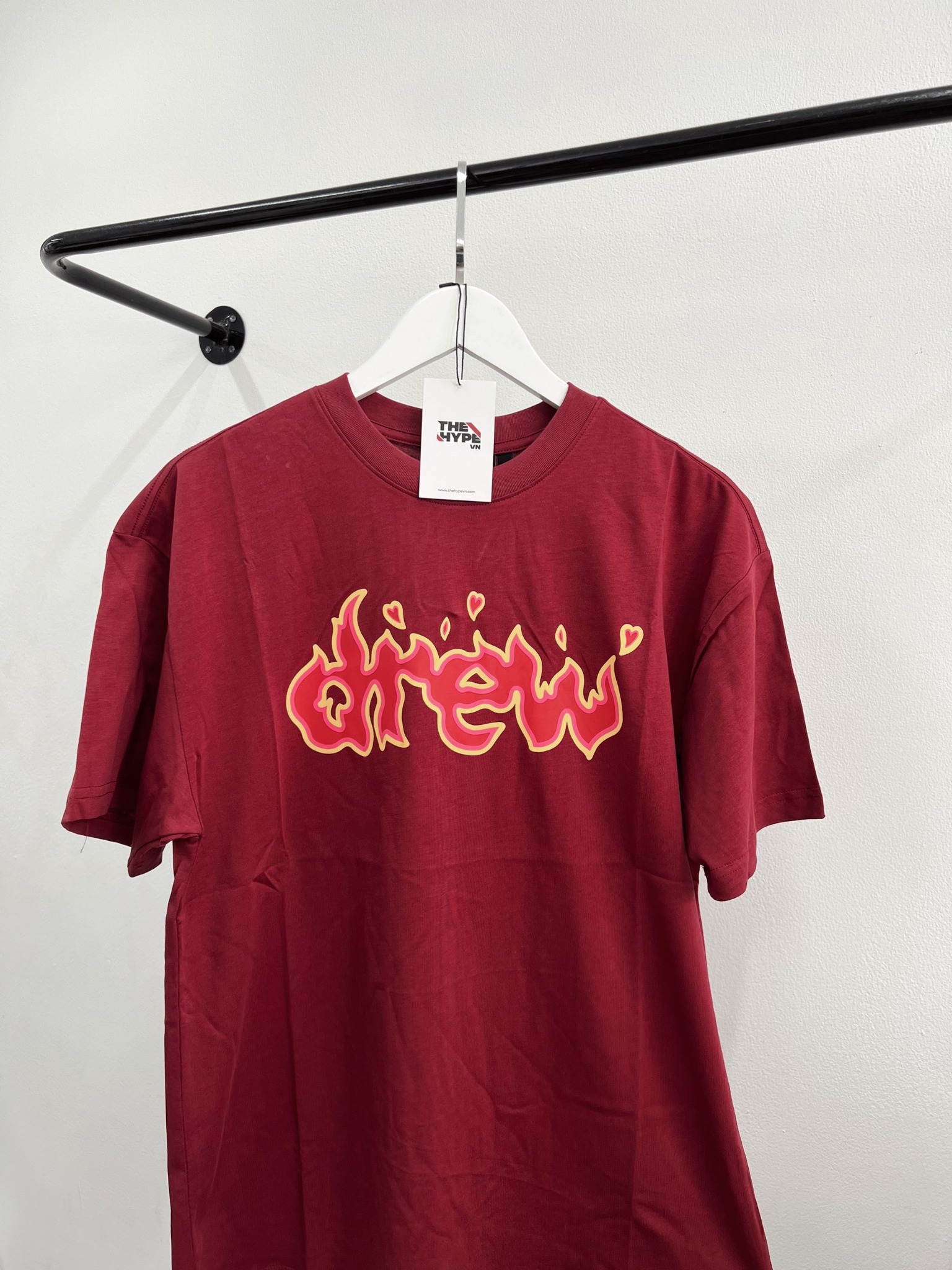 DREW TEE - Áo Thun Drew Logo Lit (Burgundy) [Mirror Quality]