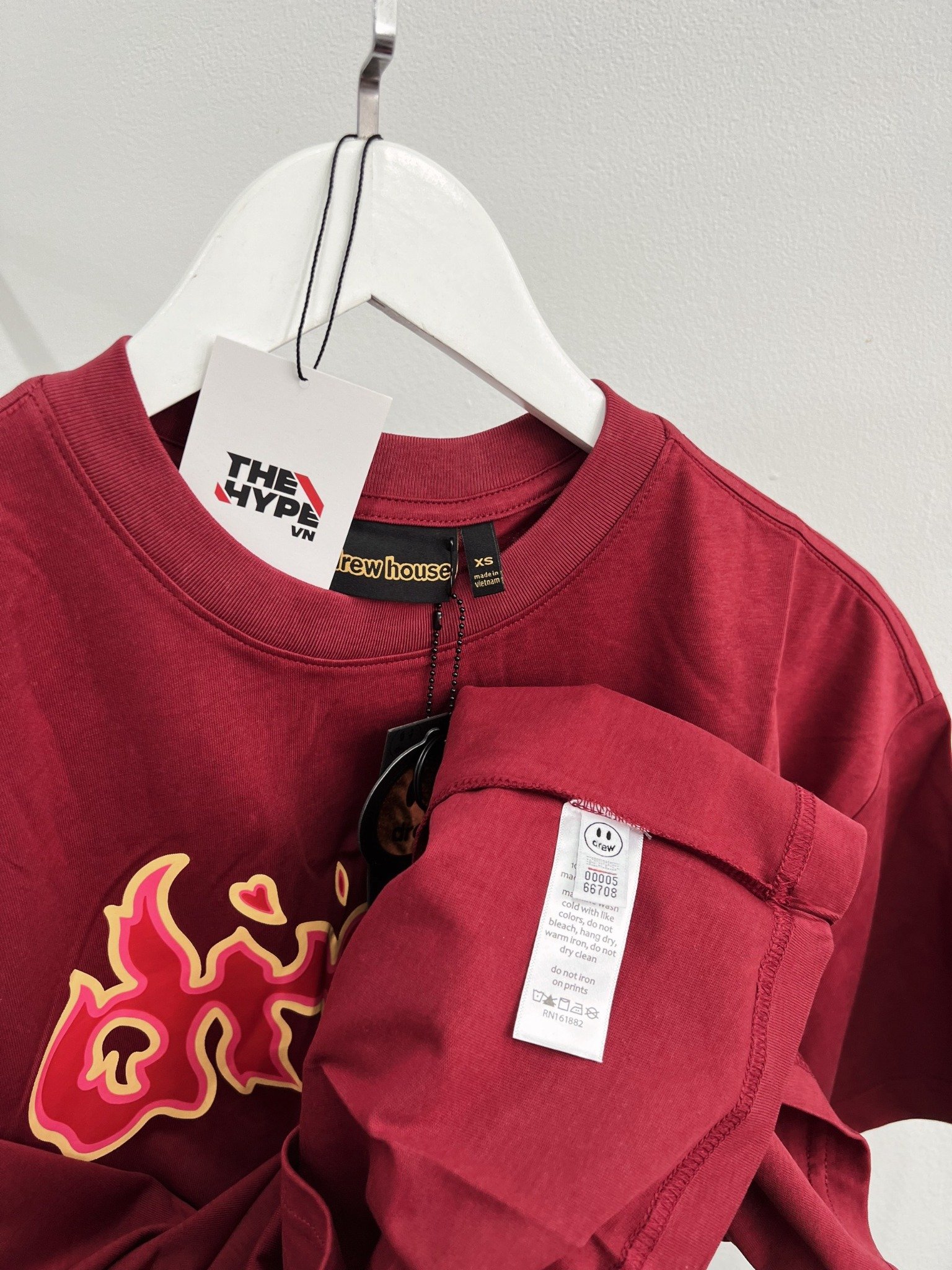DREW TEE - Áo Thun Drew Logo Lit (Burgundy) [Mirror Quality]