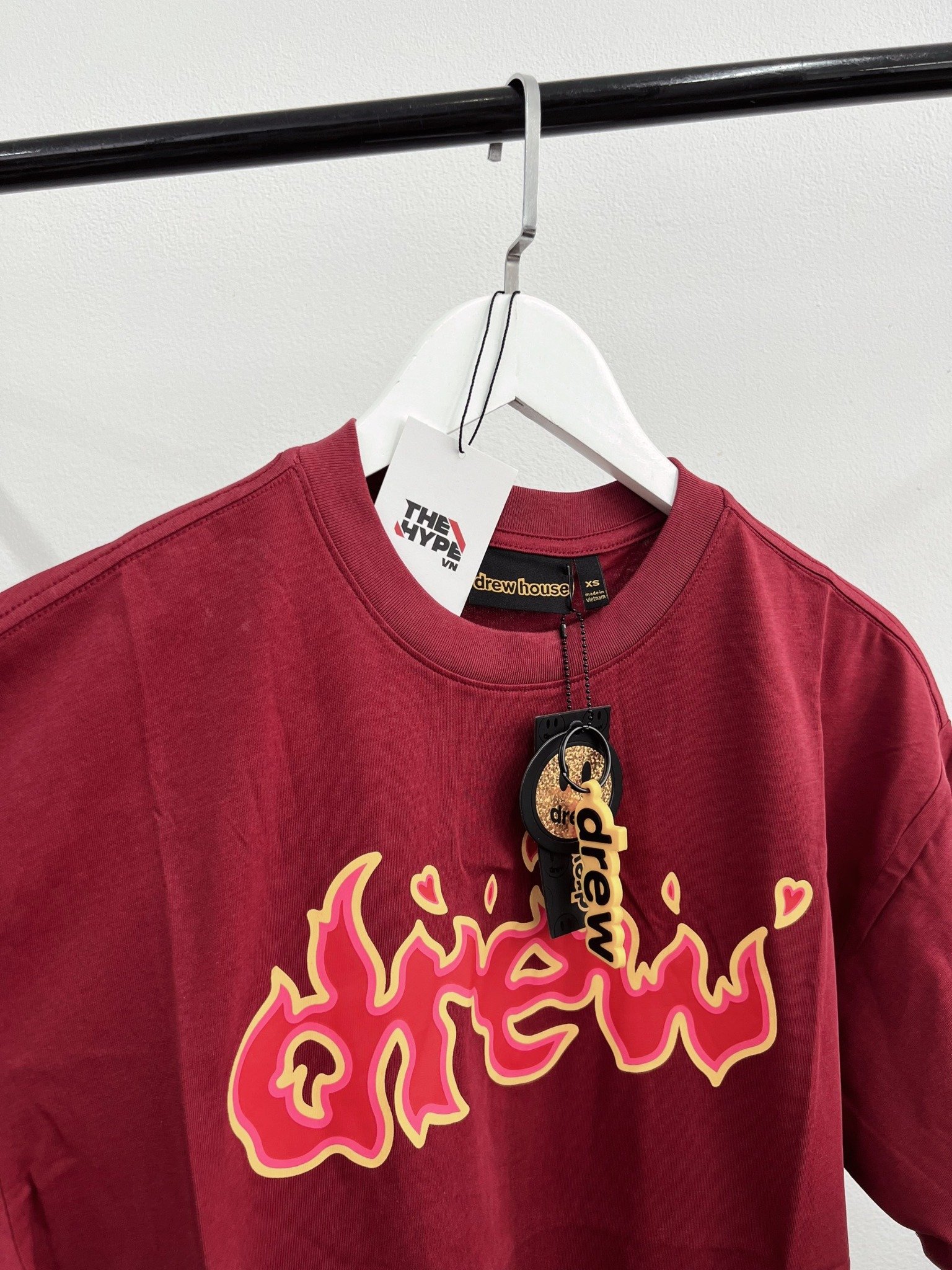 DREW TEE - Áo Thun Drew Logo Lit (Burgundy) [Mirror Quality]
