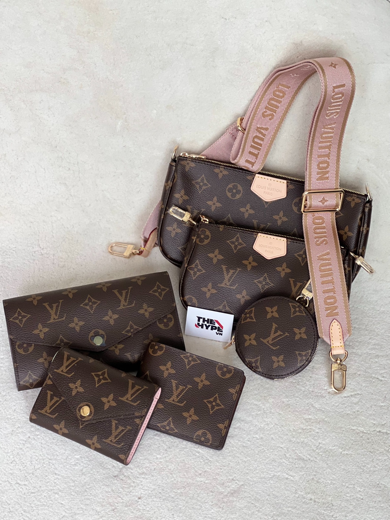 LOUIS VUITTON BAG - Túi LV Multi Pochette Accessories (Pink Strap) [Mirror Quality]