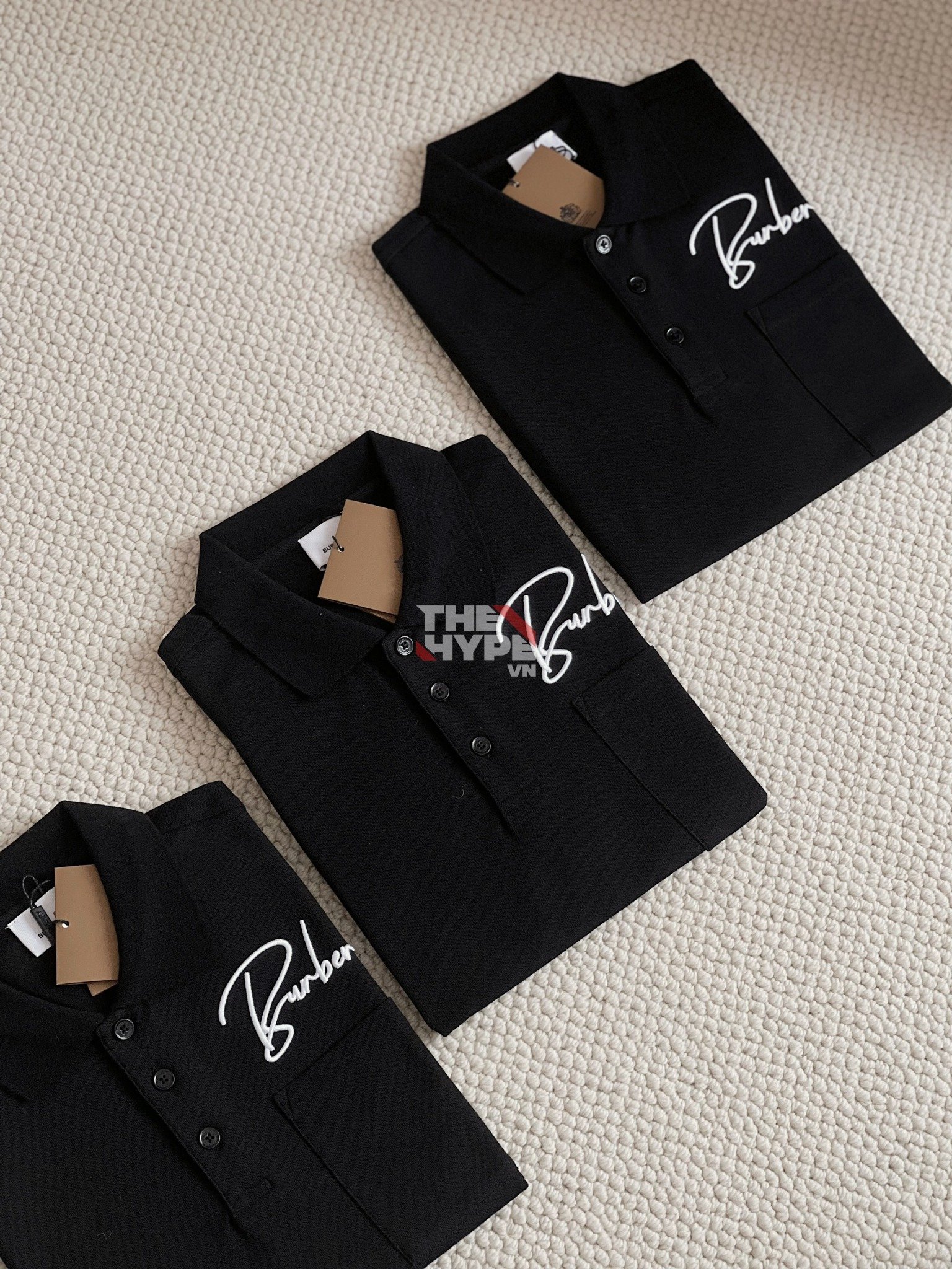 Áo Polo Burberry Logo Embroidered (Black) [Mirror Quality]