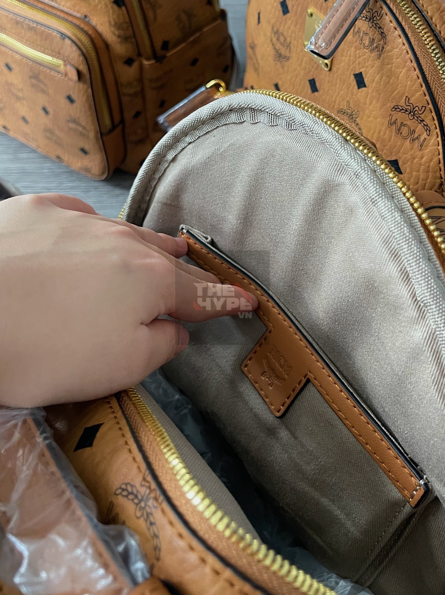 Balo MCM Stark Backpack Small (Cognac) [Mirror Quality]