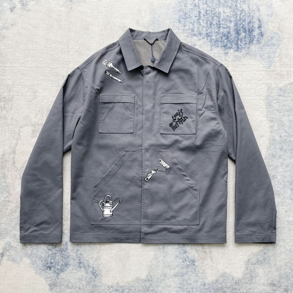 Jacket Louis Vuitton Multi-Tools Embroidery Chore (Grey) [Mirror Quality]