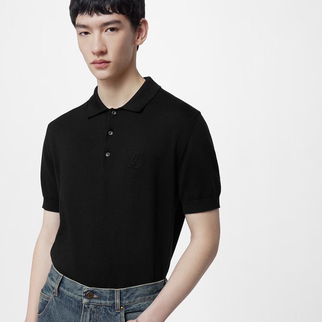 Áo Polo Louis Vuitton LV Cashmere And Cotton Blend (Black) [Mirror Quality]