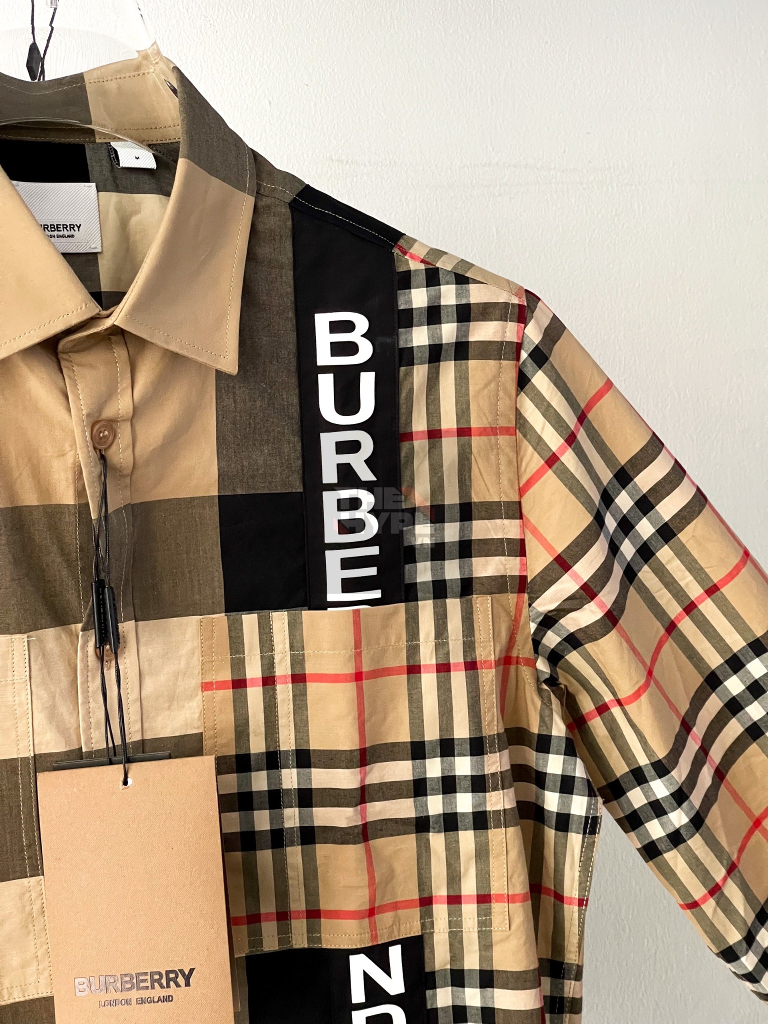 BURBERRY SHIRT - Áo Sơ mi tay dài BBR Logo Print Patchwork Check Shirt [Mirror Quality]