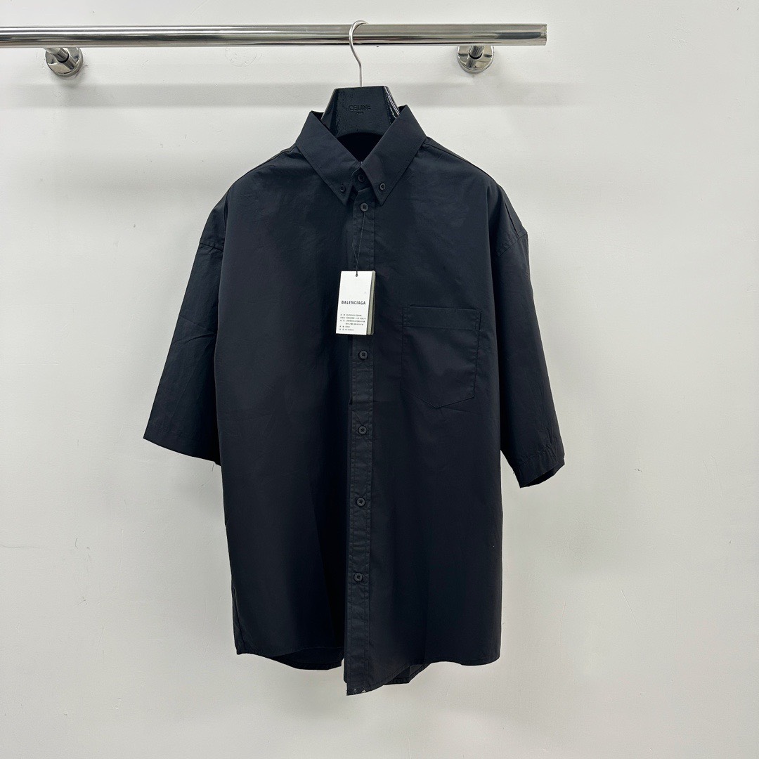 BALENCIAGA SHIRT - Áo Sơ Mi BLCG Crypto (BLACK) [MIRROR QUALITY]