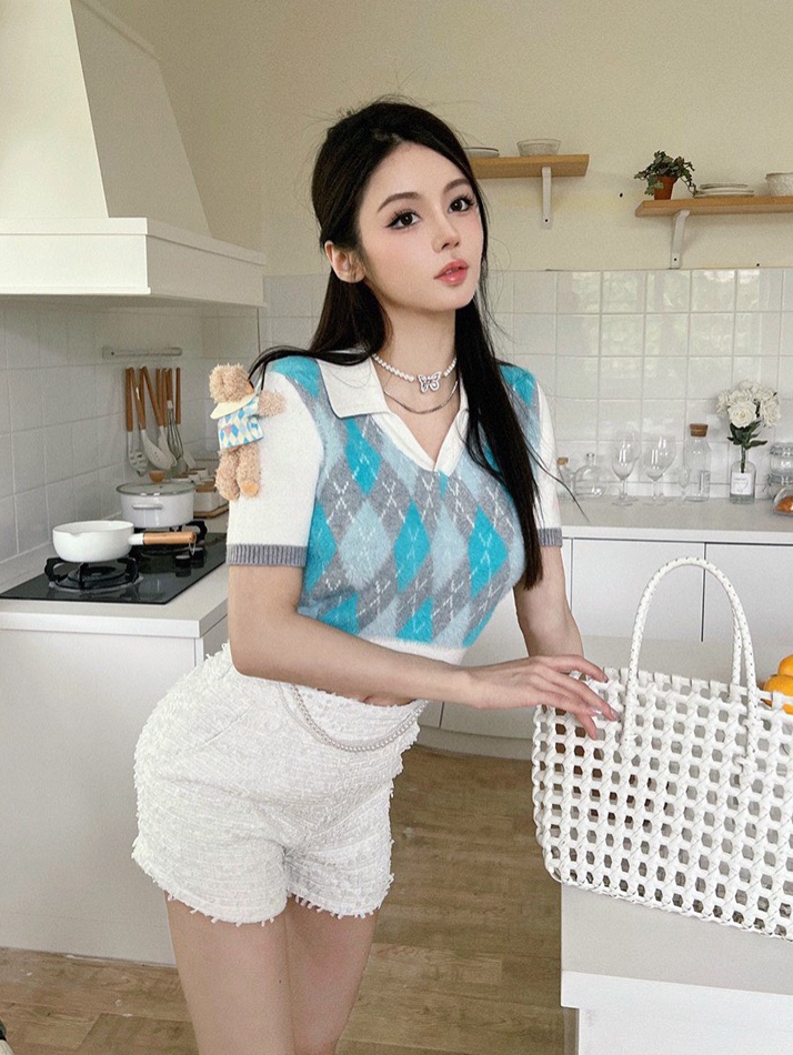 Áo Polo 13De Marzo Diamond Top (Blue Pastel) Best Quality