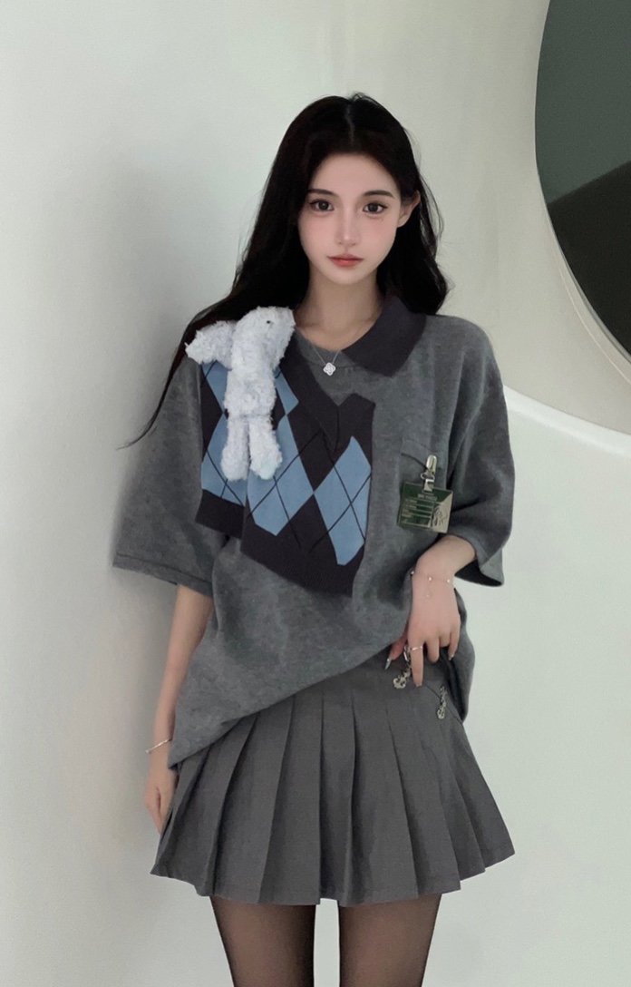 13DE MARZO TEE - Áo Thun BEAR KNIT PATCH PAPYRUS (Grey) Best Quality