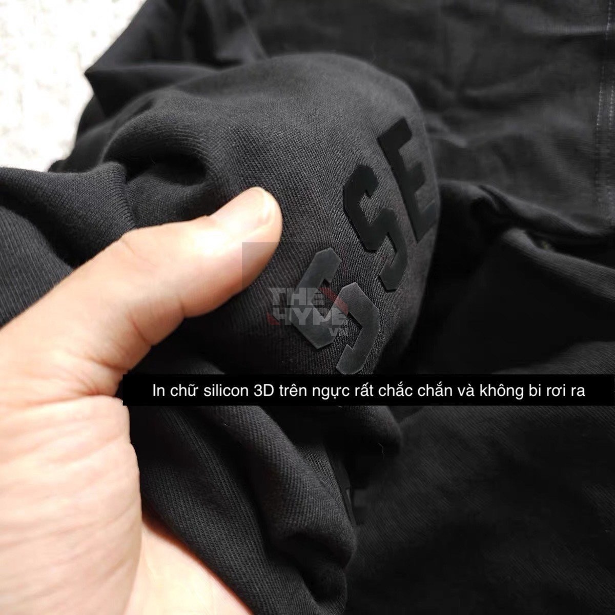 FOG TEE - Áo FOG Essentials Logo Suede SS23 (Jet Black) [Mirror Quality]