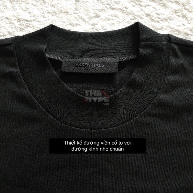 FOG TEE - Áo FOG Essentials Logo Suede SS23 (Jet Black) [Mirror Quality]