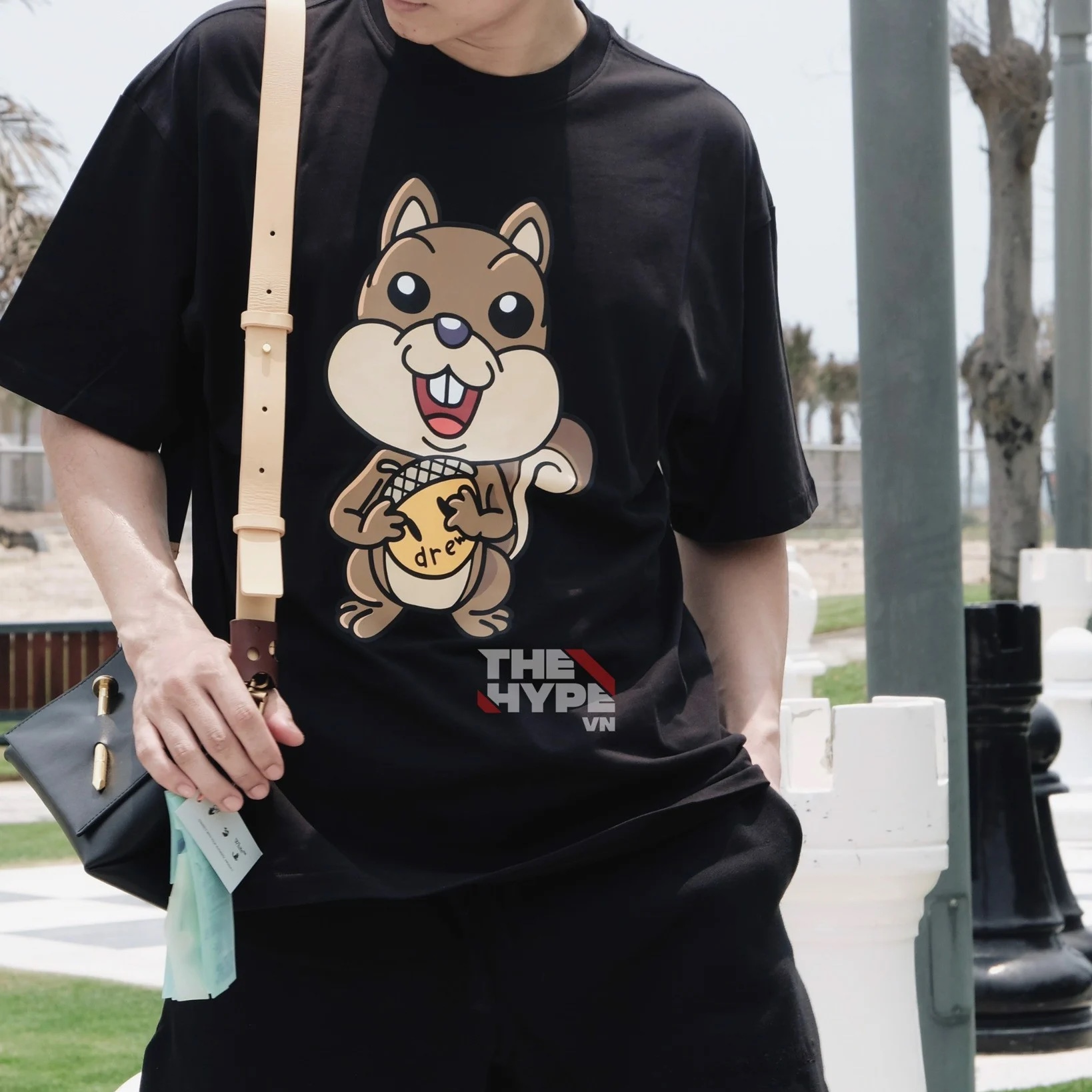 DREW TEE - Áo Thun Drew Squirrel Sherman (Black) [Mirror Quality]