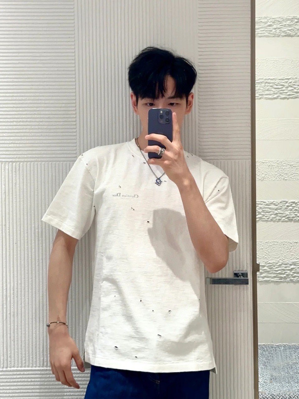 Áo Thun Dior Relaxed Couture Logo Back (White) [Mirror Quality]