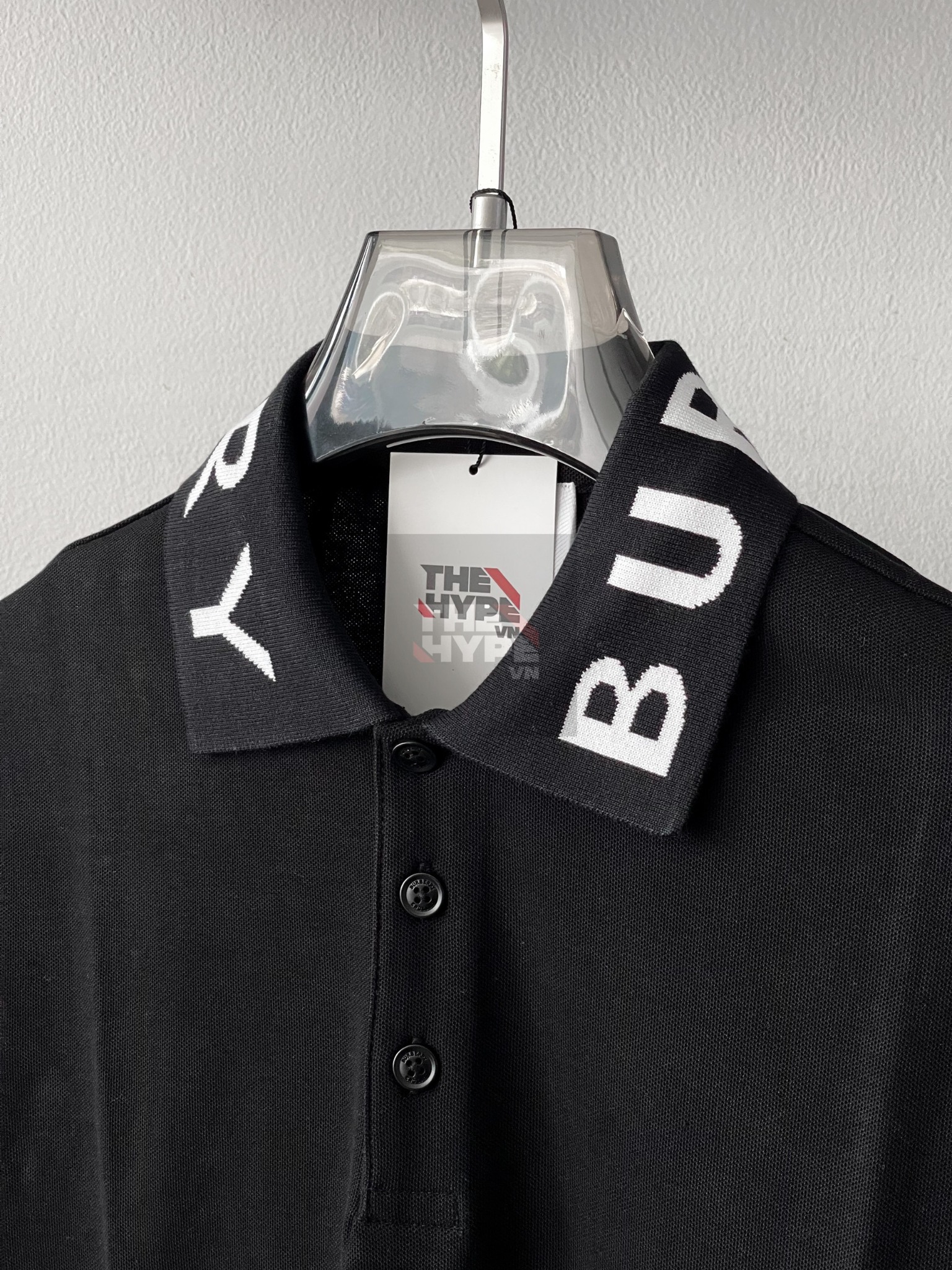 Áo Polo Burberry BBR Ryland Collar Logo (Black) [Mirror Quality]