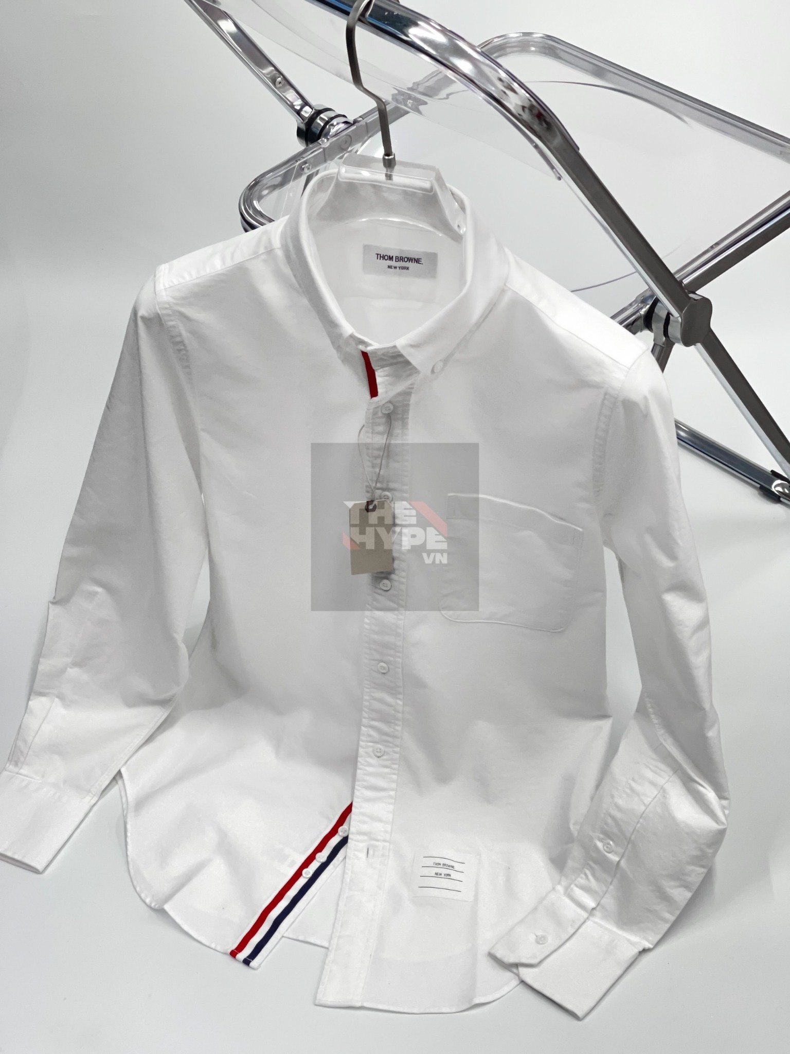 ÁO SƠ MI THOM BROWNE TB CLASSIC GROSGRAIN PLACKET OXFORD (SỌC DỌC)