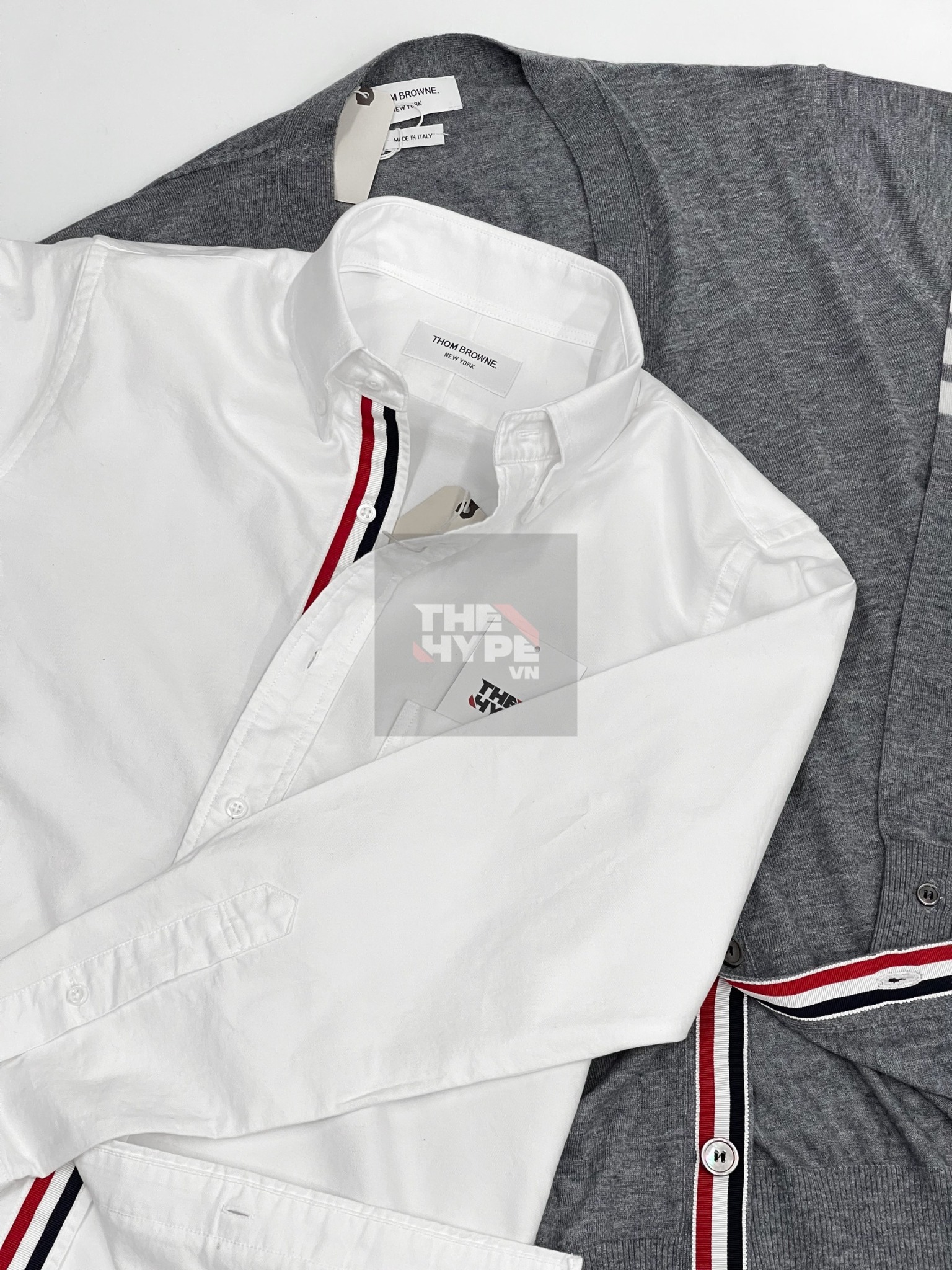 ÁO CARDIGAN THOM BROWNE TB MILANO WOOL MỎNG (GREY)