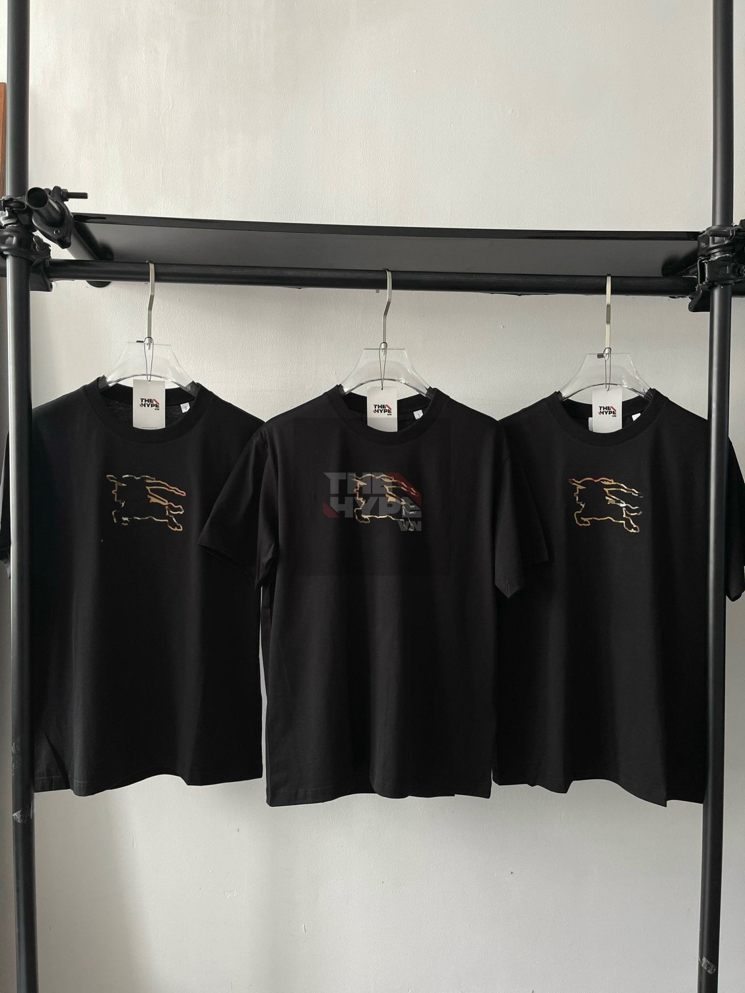 Áo Thun Burberry BBR Check EKD Cotton (Đen) [Mirror Quality]