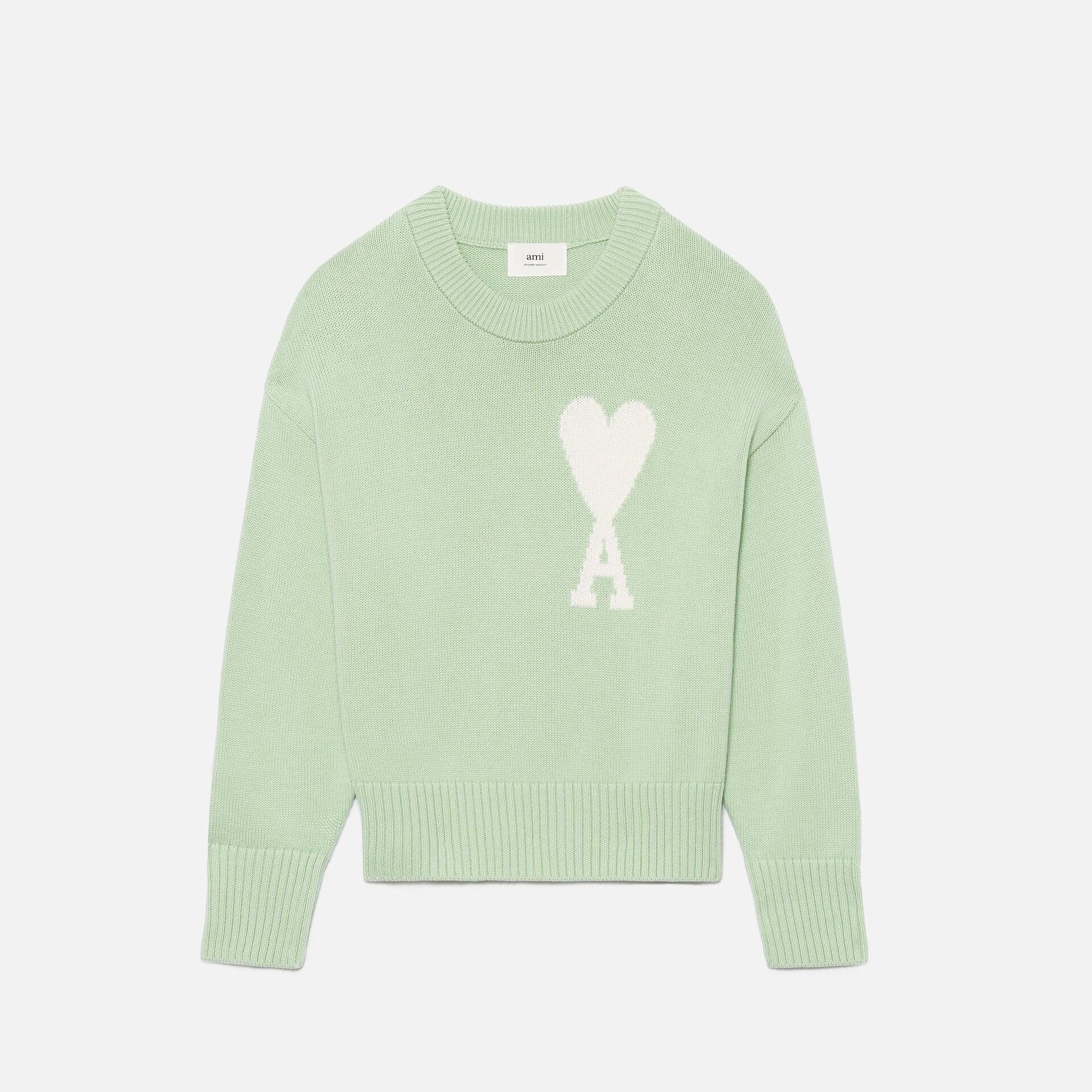 ÁO SWEATER AMI PARIS BIG HEART LOGO (GREEN)