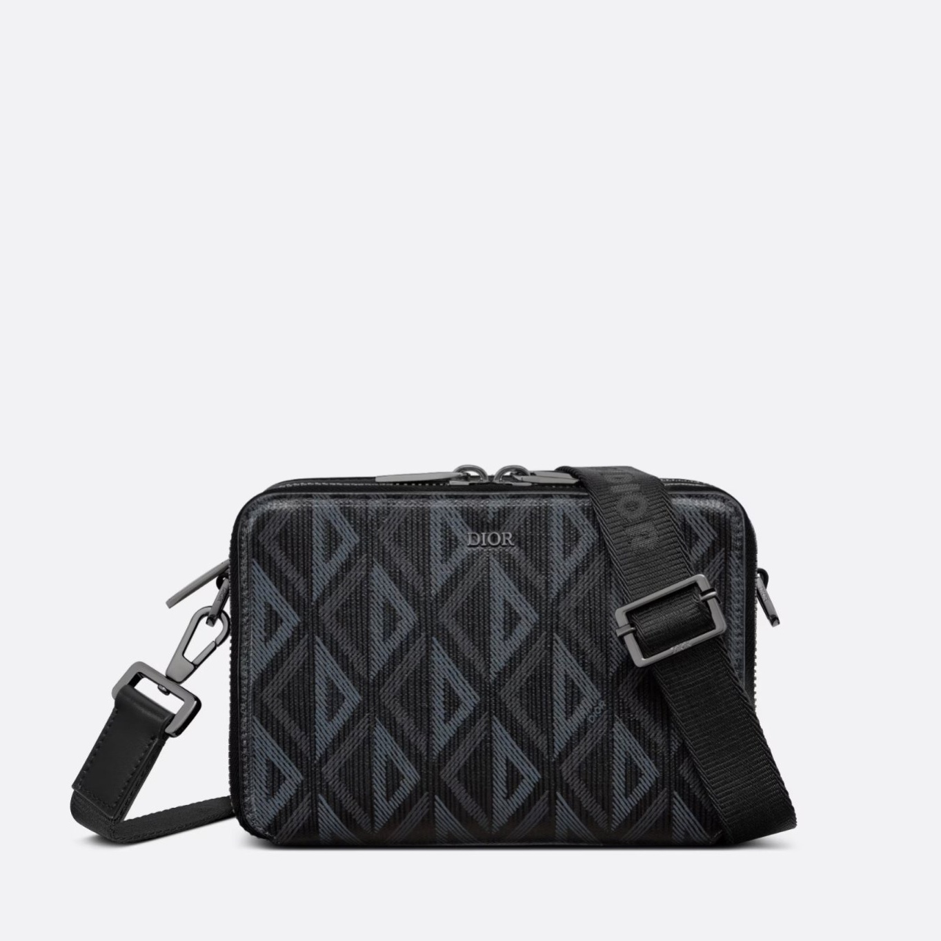DIOR BAG - Túi Dior Black CD Diamond Canvas (Black) [Mirror Quality]
