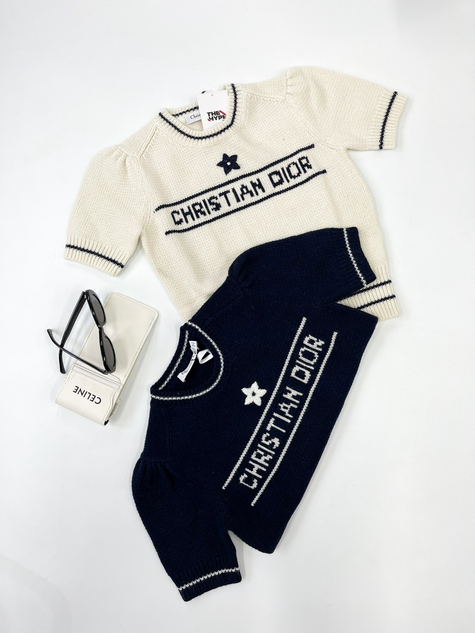 Áo Sweater Dior Short-sleeve Knit Embroidered (Navy) [Mirror Quality]