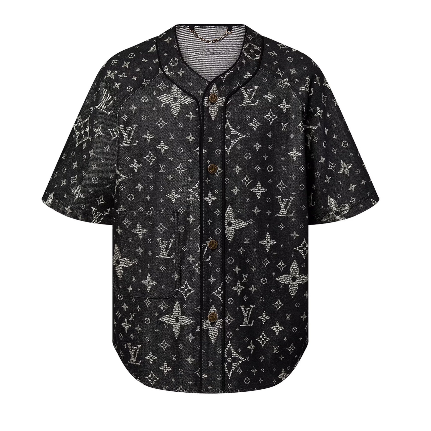 Áo Sơ Mi Jacket Louis Vuitton LV Baseball Monogram Denim (Black) [Mirror Quality]