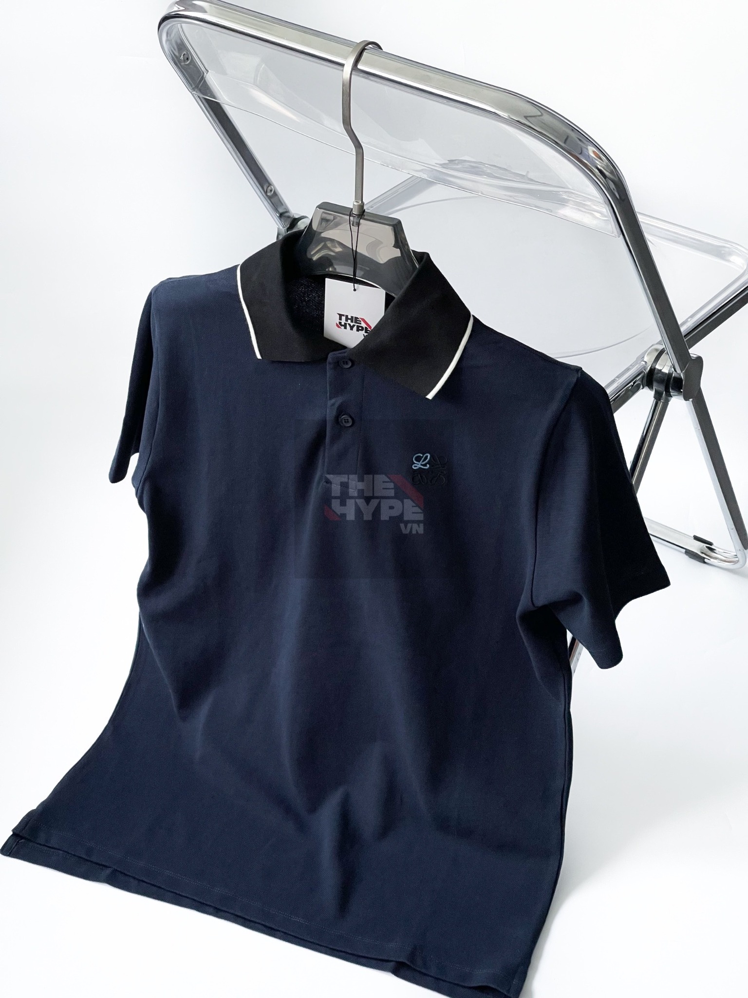 Áo Polo Loewe In Cotton (Midnight Blue) [Mirror Quality]