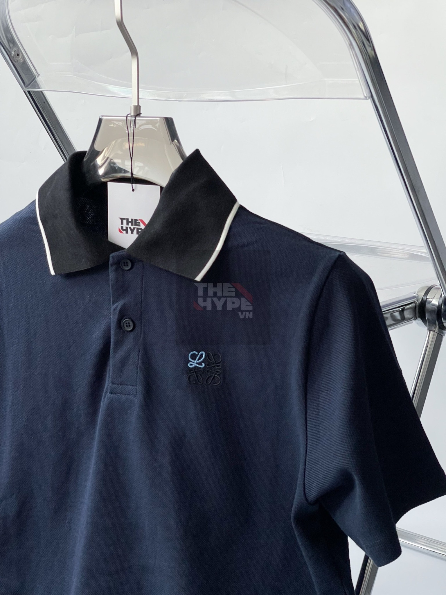 Áo Polo Loewe In Cotton (Midnight Blue) [Mirror Quality]