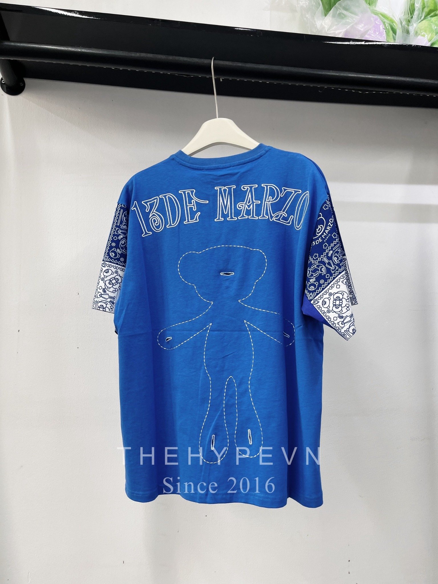 Áo Thun 13De Marzo Paisley Sleeve Palda Bear (Blue) Best Quality