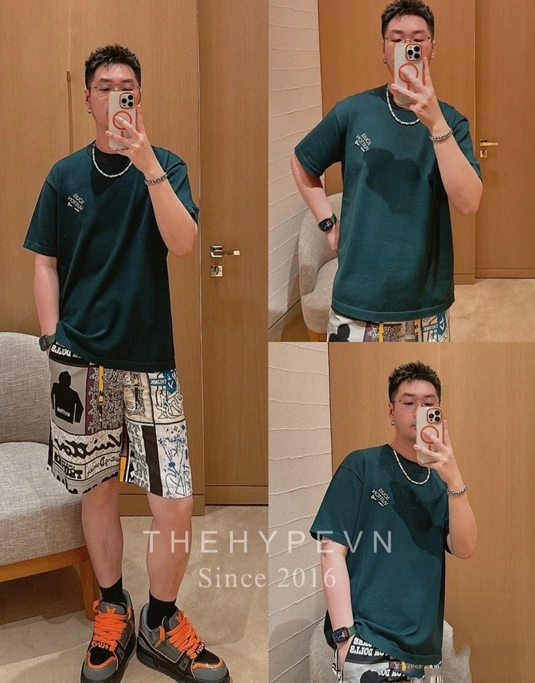 Áo Thun Louis Vuitton LV Wardrobe Stable (Pine Green) [Mirror Quality]