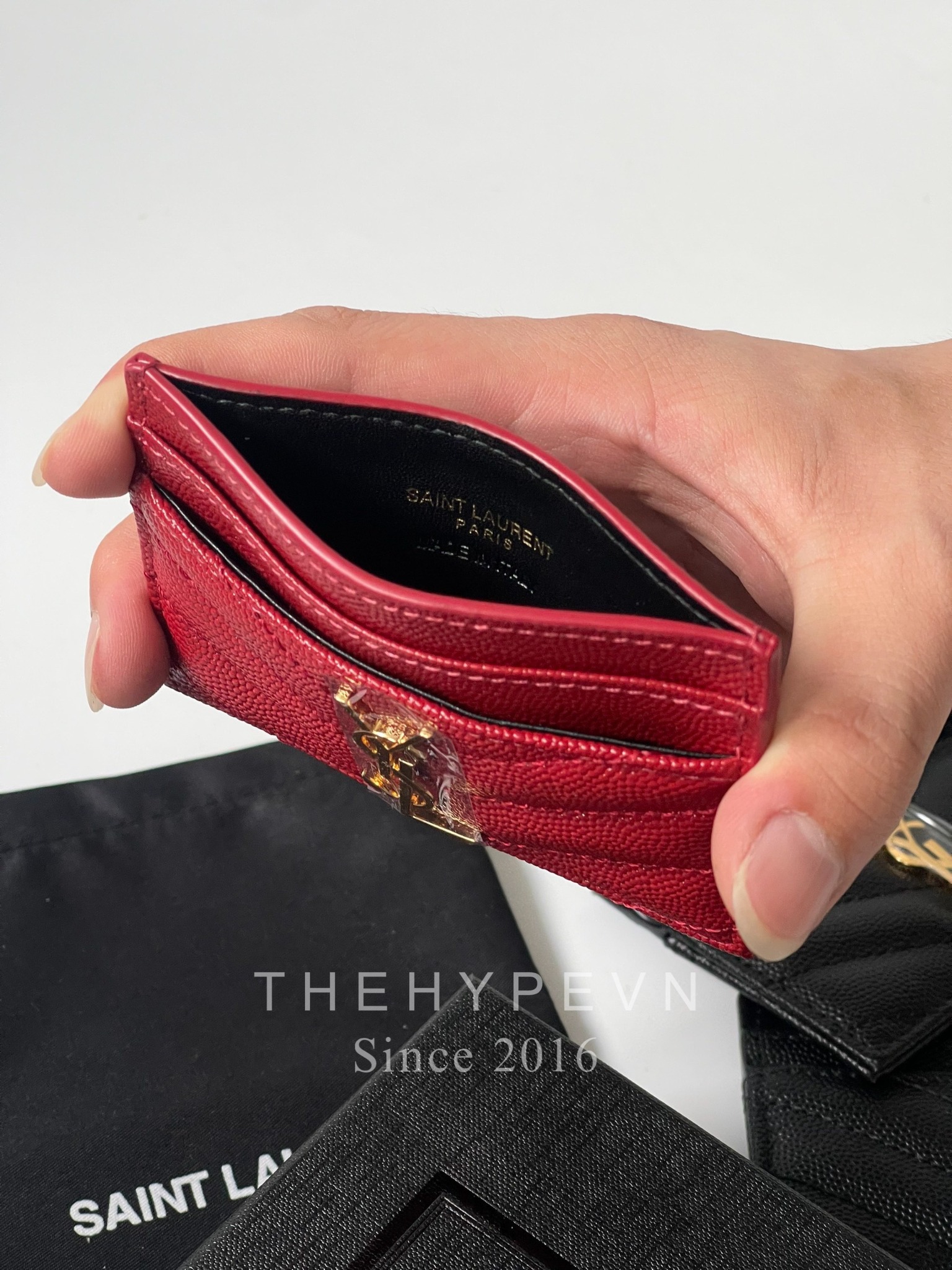 Card Holder Saint Laurent YSL Logo Yellow (Red) [Mirorr Quality]