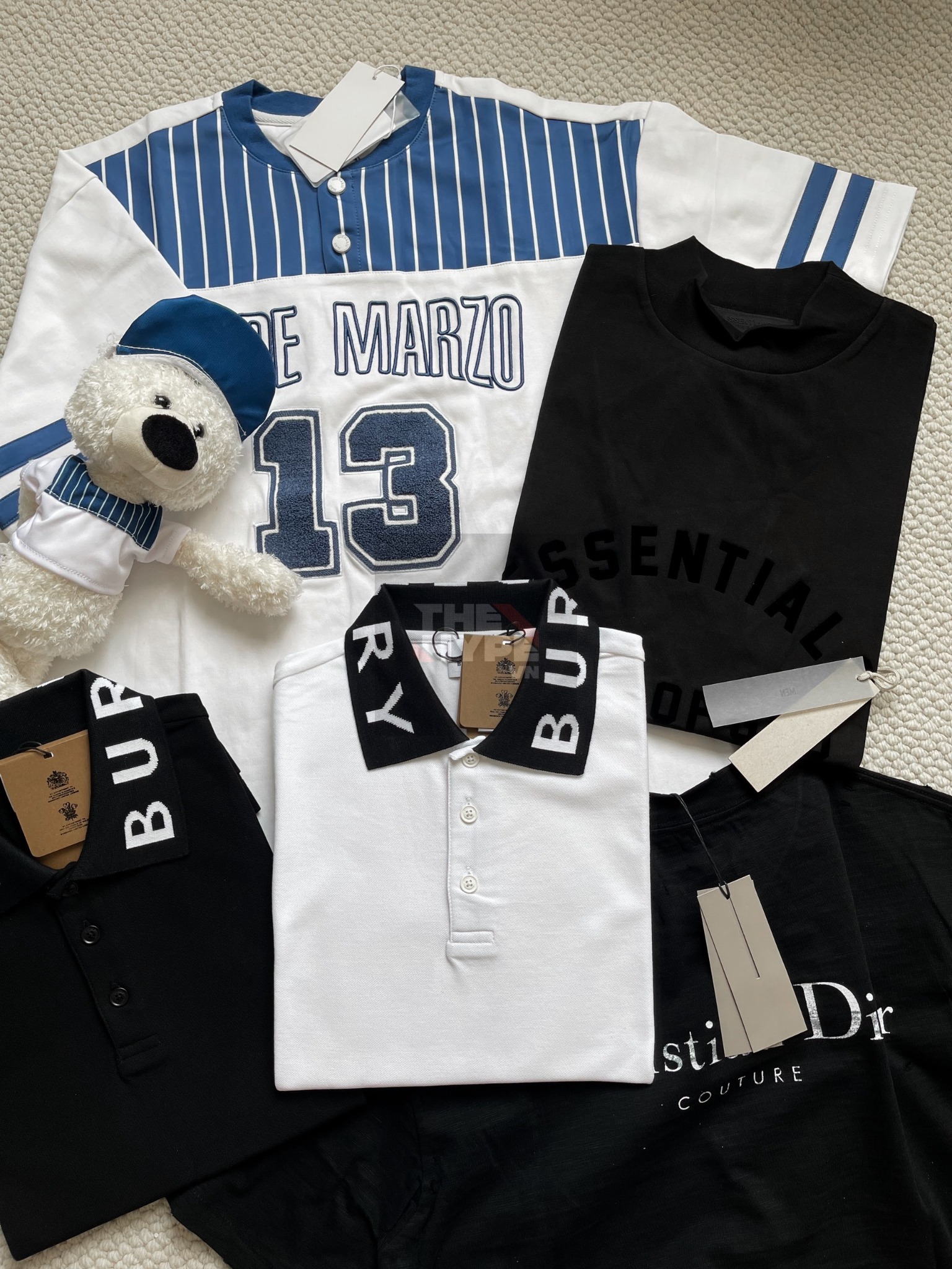 Áo Polo Burberry BBR Ryland Collar Logo (White) [Mirror Quality]
