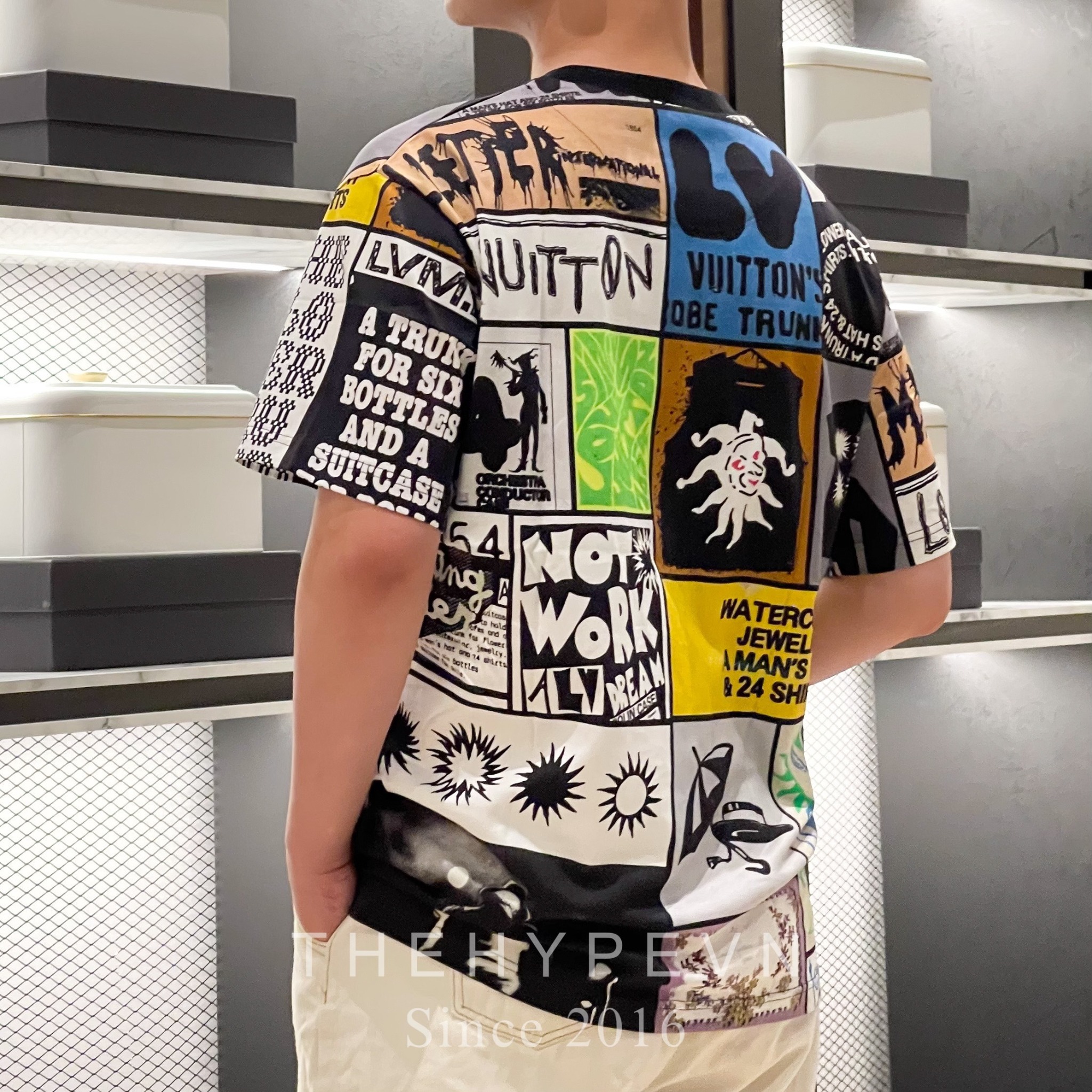Áo Thun Louis Vuitton LV Fanzine Motif Printed Cotton [Mirror Quality]