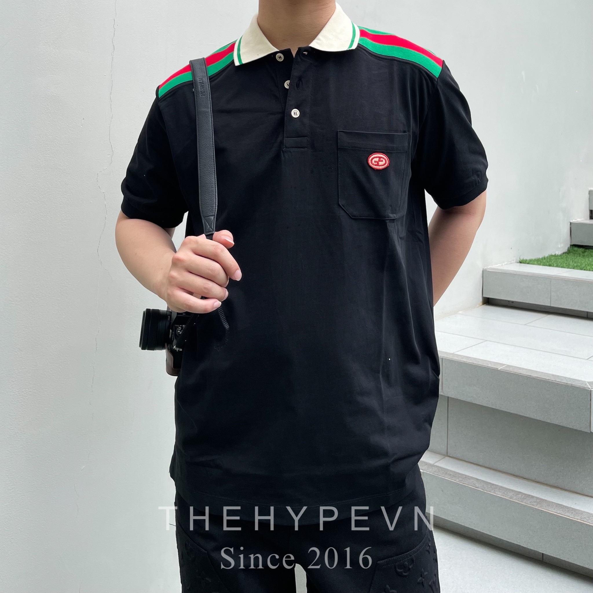 Áo Polo Gucci GC Cruise Retro GG SS24 (Black) [Mirror Quality]
