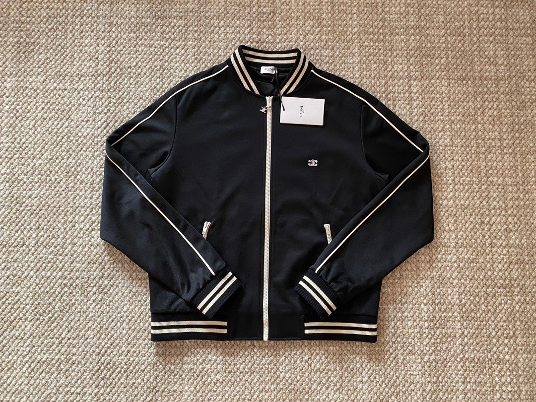 Áo Khoác Celine Triomphe Teddy Double Face Jersey (Black) [Mirror Quality]