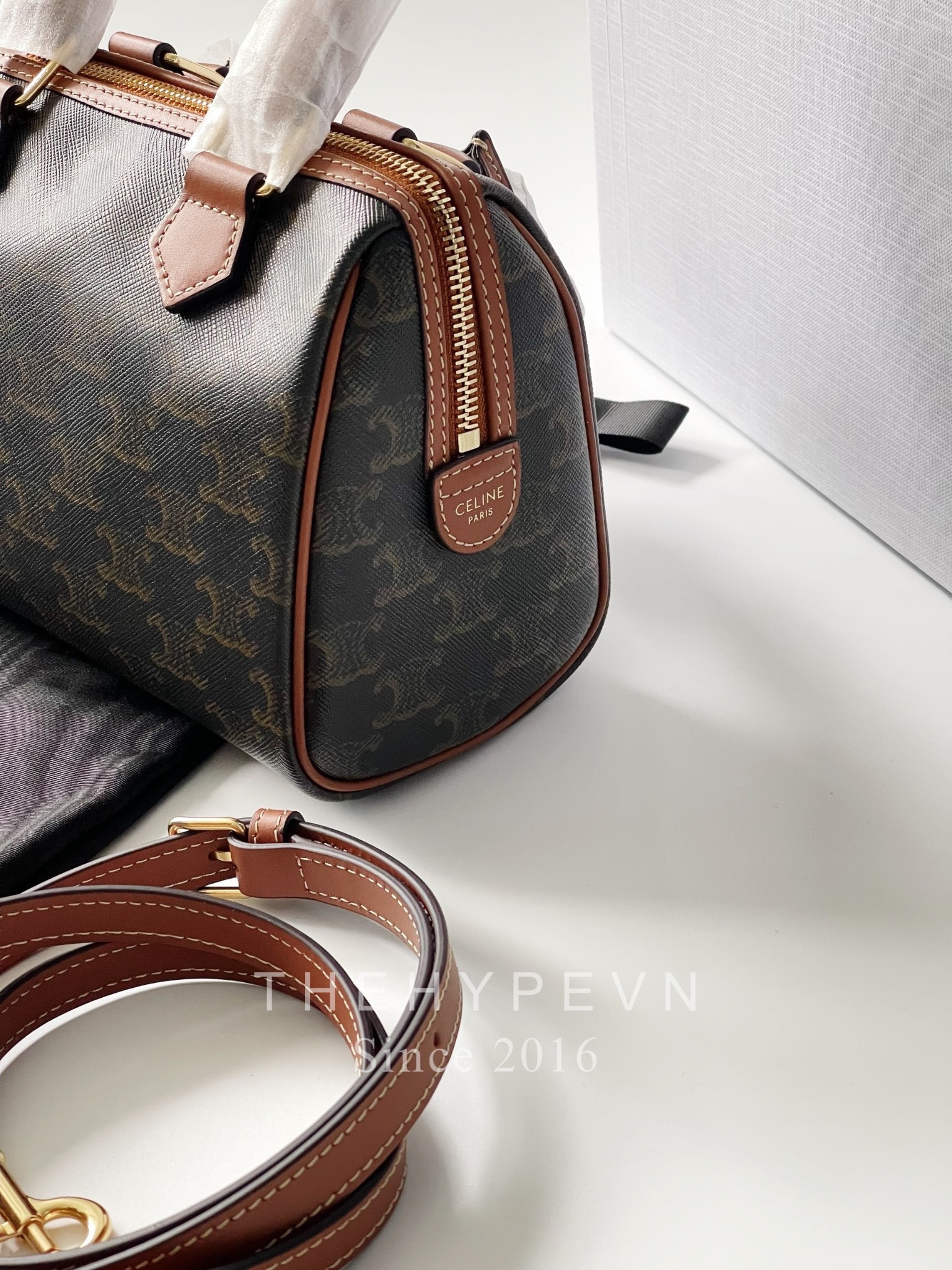 Túi Celine SMALL BOSTON CUIR TRIOMPHE (Tan) [MIRROR QUALITY]