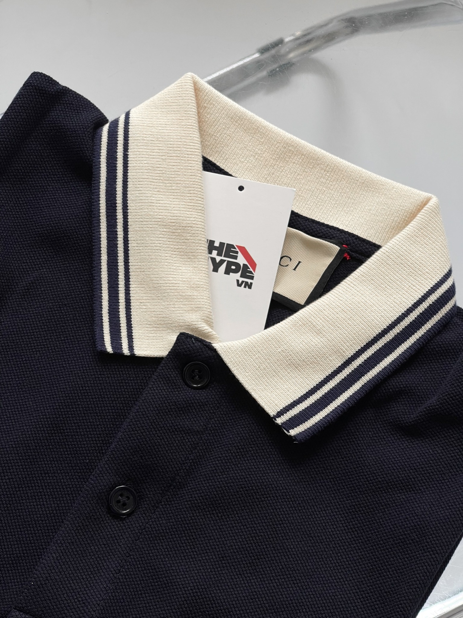 Áo Polo Gucci GC With Interlocking G (Navy) [Mirror Quality]