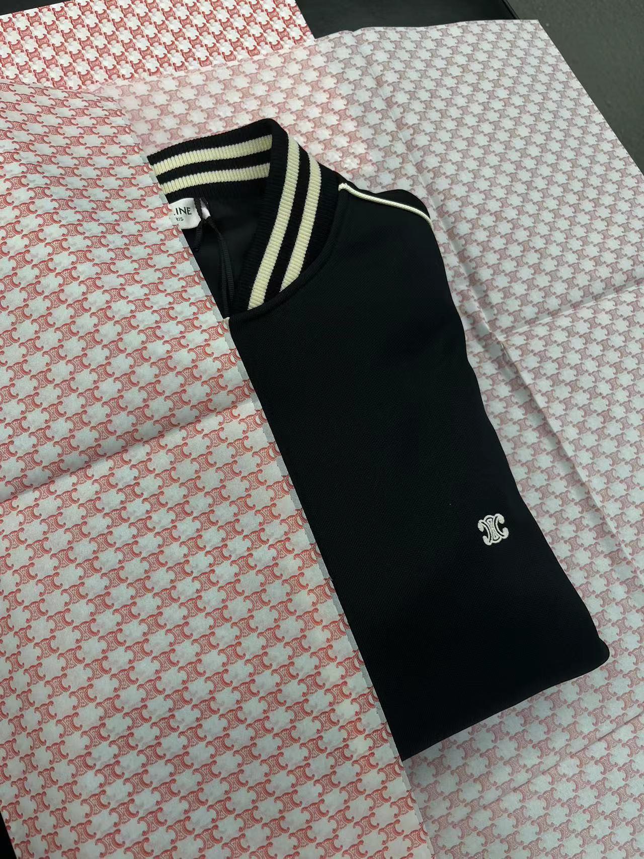 Áo Khoác Celine Triomphe Teddy Double Face Jersey (Black) [Mirror Quality]